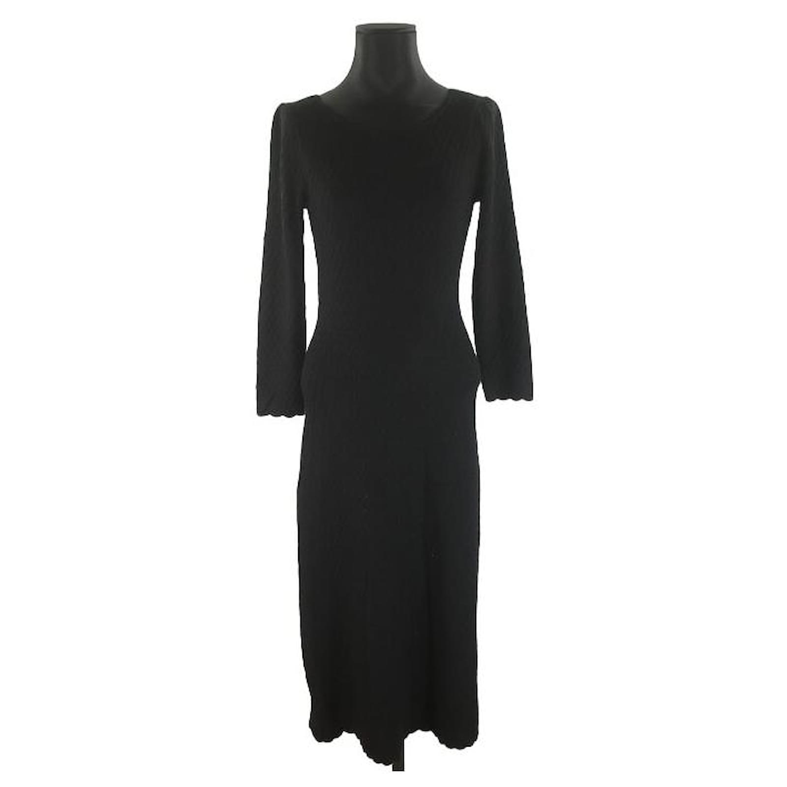 SéZane SEZANE Dress 38 Black Wool ref.879448 - Joli Closet