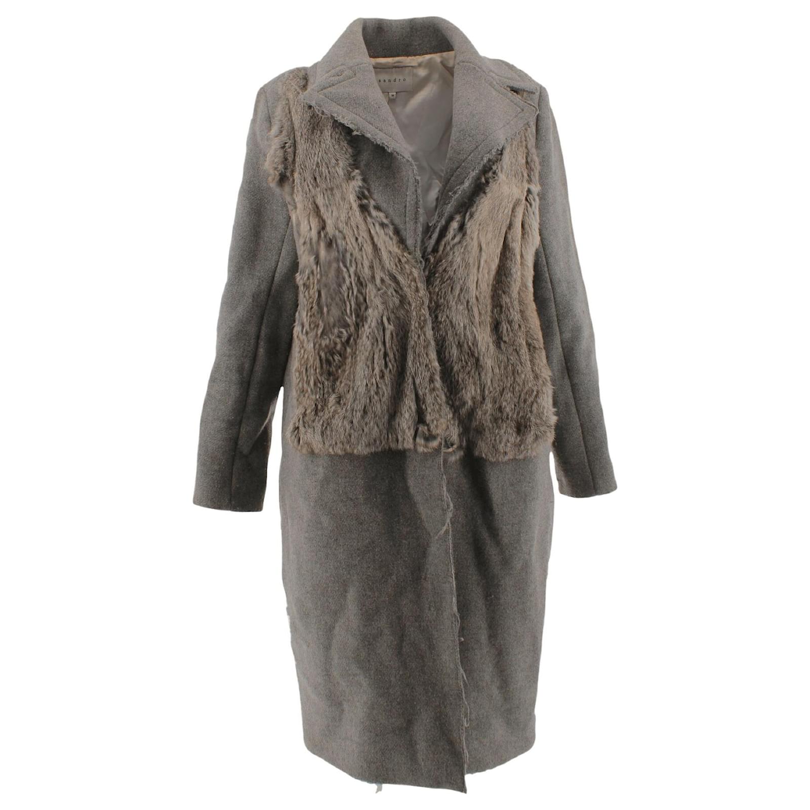 Sandro coat 38 Grey Wool ref.879675 - Joli Closet