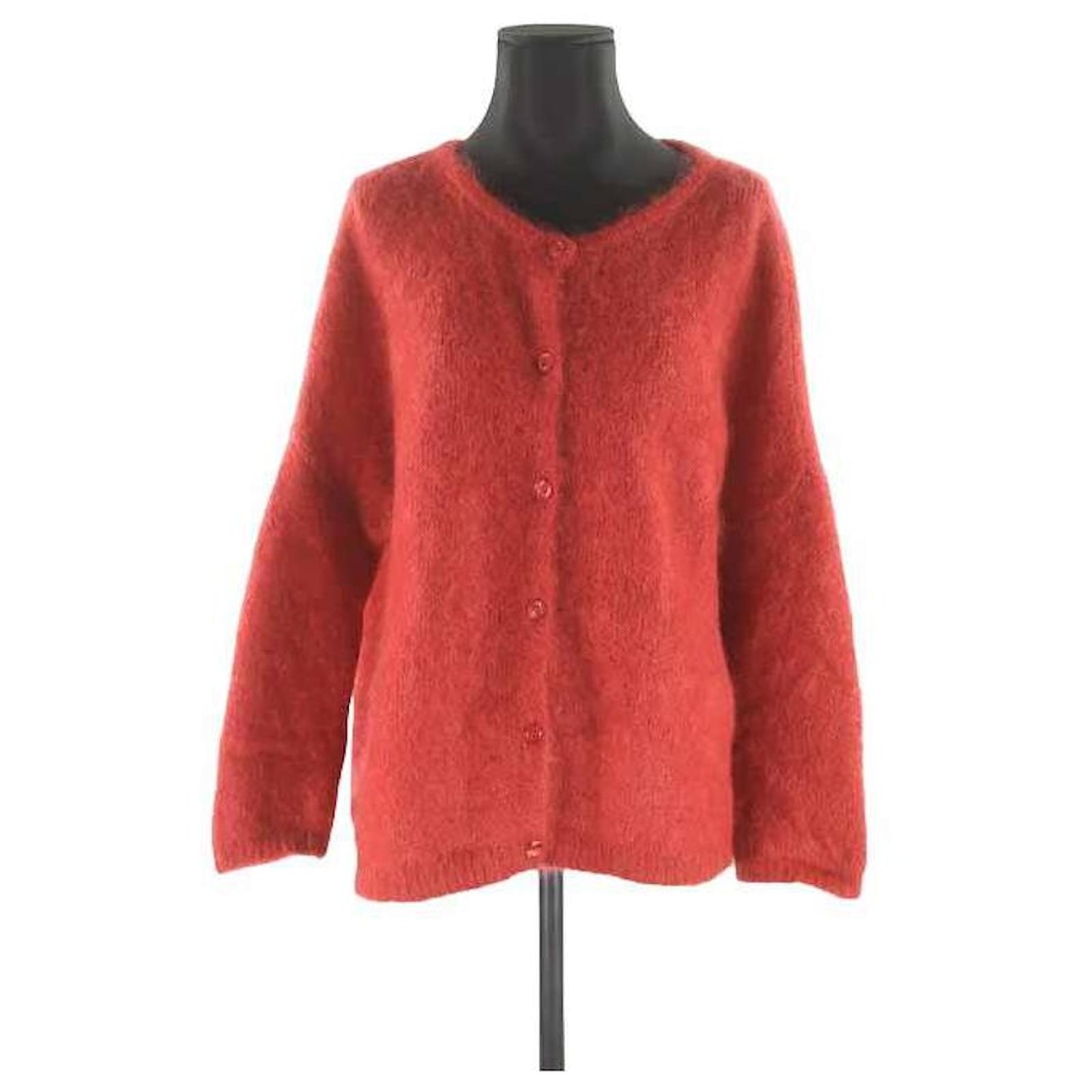 Cardigan Des Petits Hauts 38 Laine Rouge Joli Closet