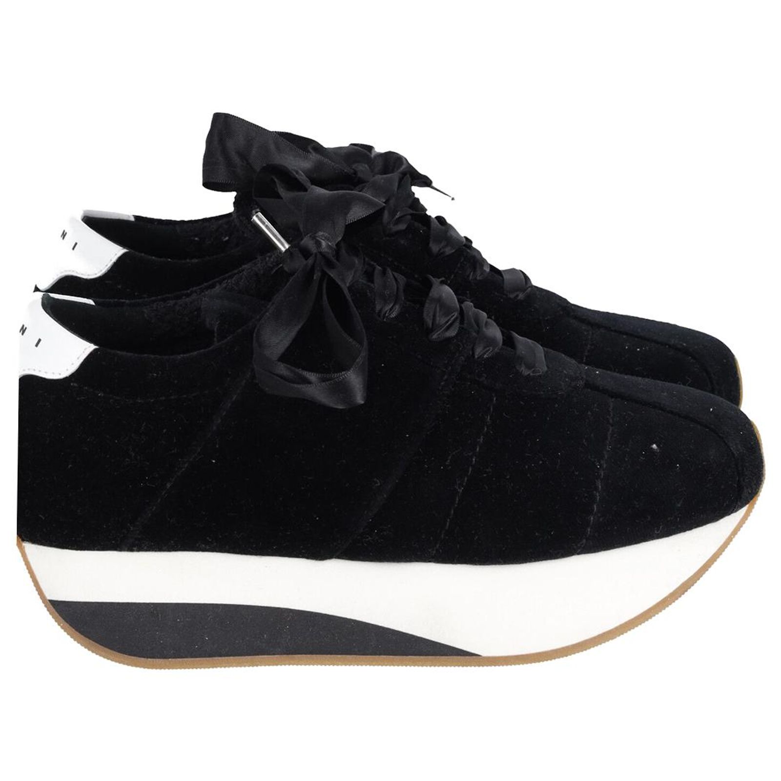 Marni Big Foot Retro Runner Sneakers in Black Suede ref.JC880217 