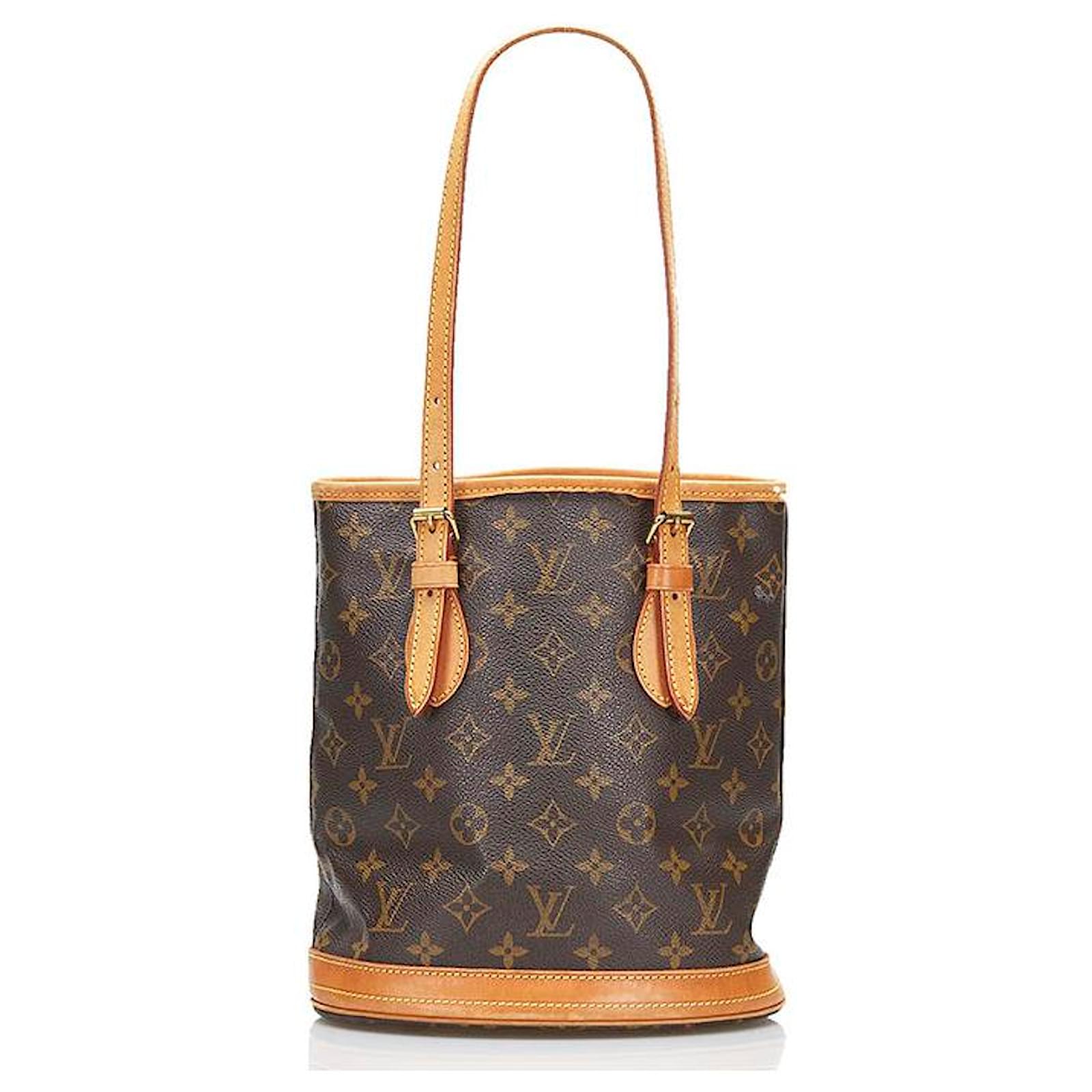 Authentic LOUIS VUITTON Petit Bucket PM Monogram Canvas M42238 (Pre Owned)