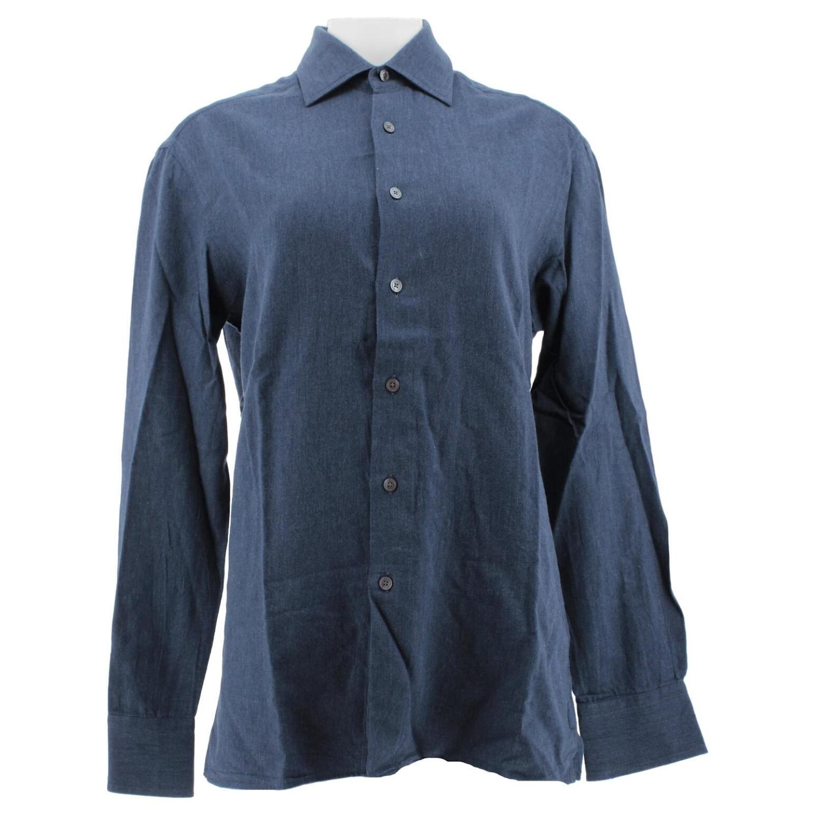 Alfred Dunhill Dunhill shirt 38 Blue Cotton ref.880861 - Joli Closet