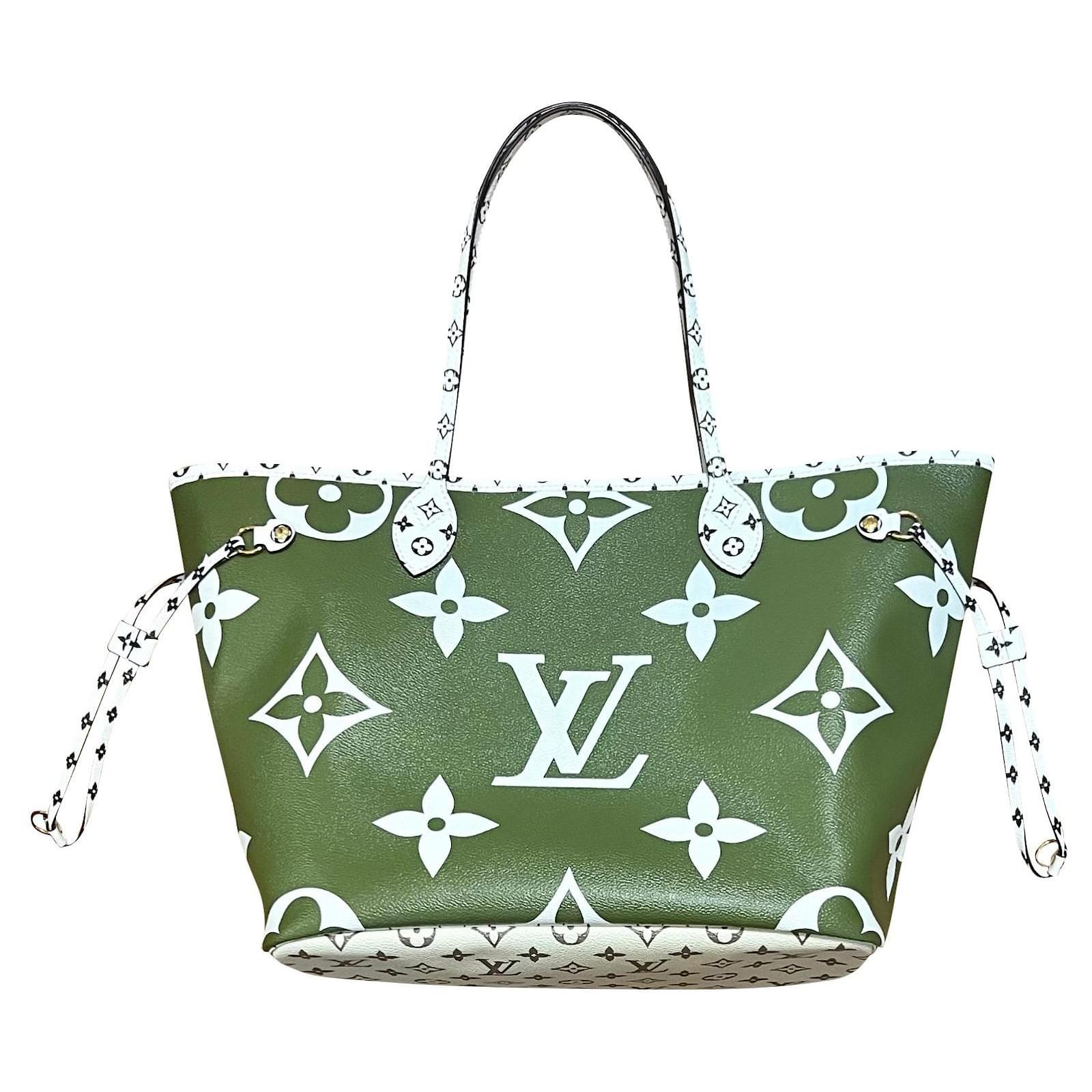 Louis Vuitton Neverfull MM Khaki Green/Beige/Cream
