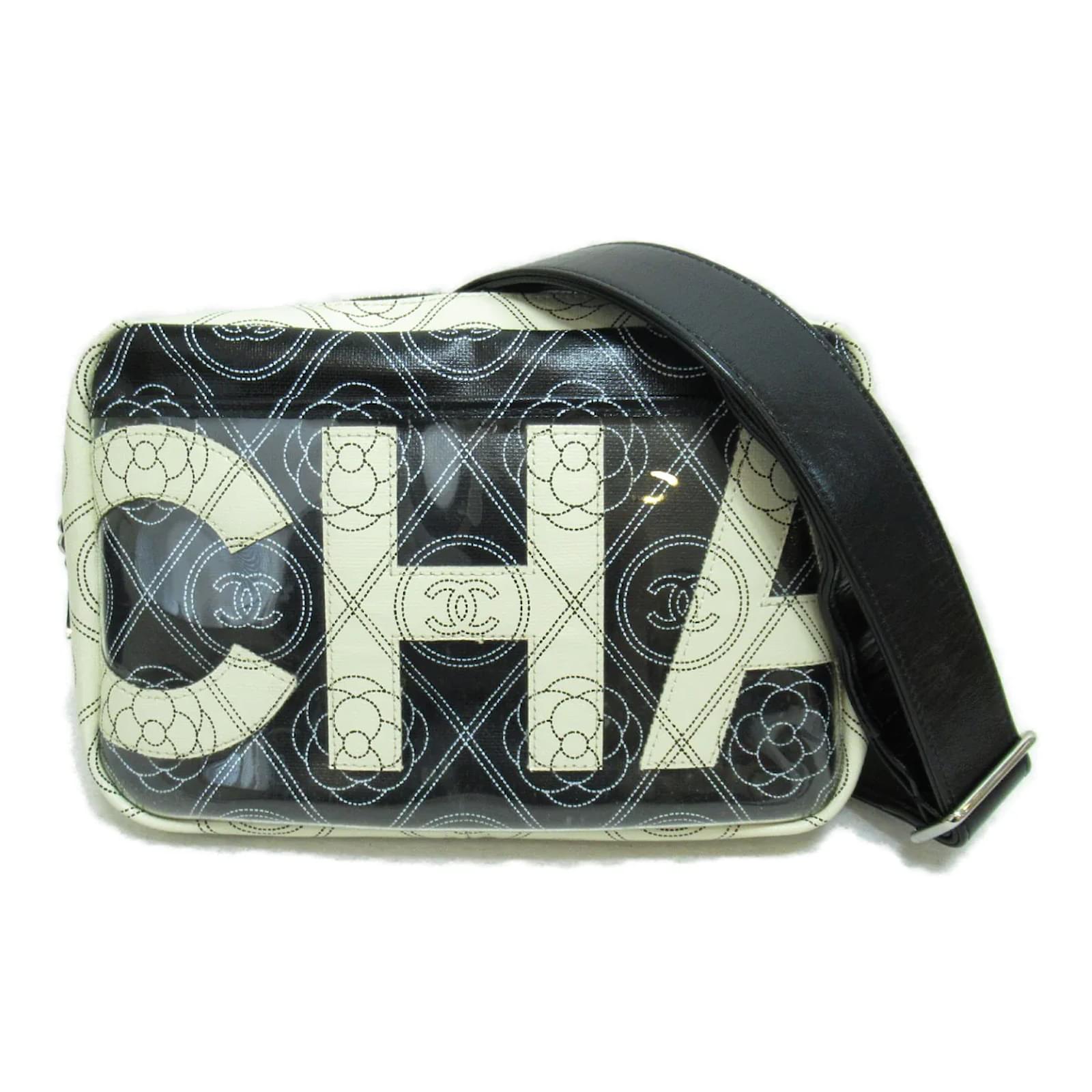 Chanel Canvas Camellia Logo Camera Bag A57273 Black Cloth ref