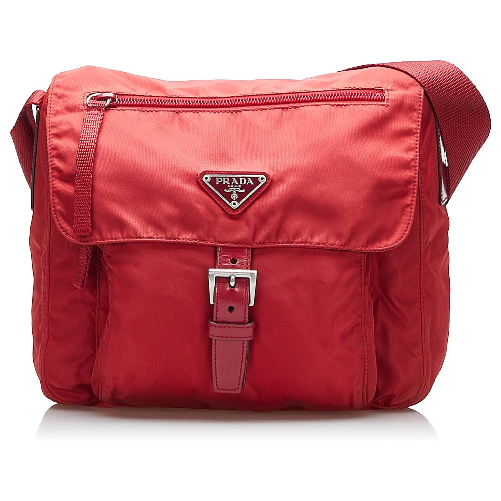Prada Red Tessuto Crossbody Bag Nylon Cloth ref.882289 - Joli Closet