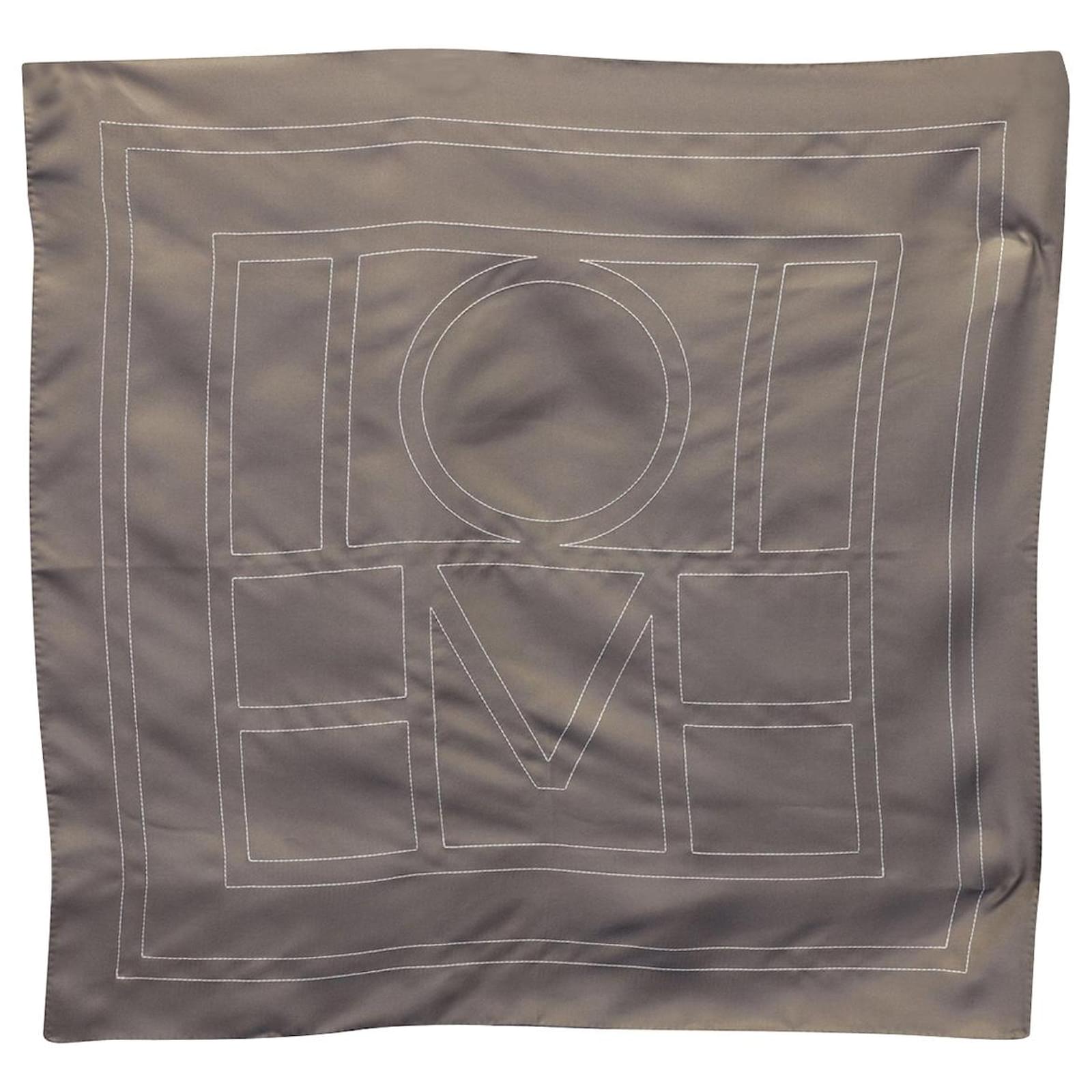 Toteme Embroidered Monogram Silk Scarf