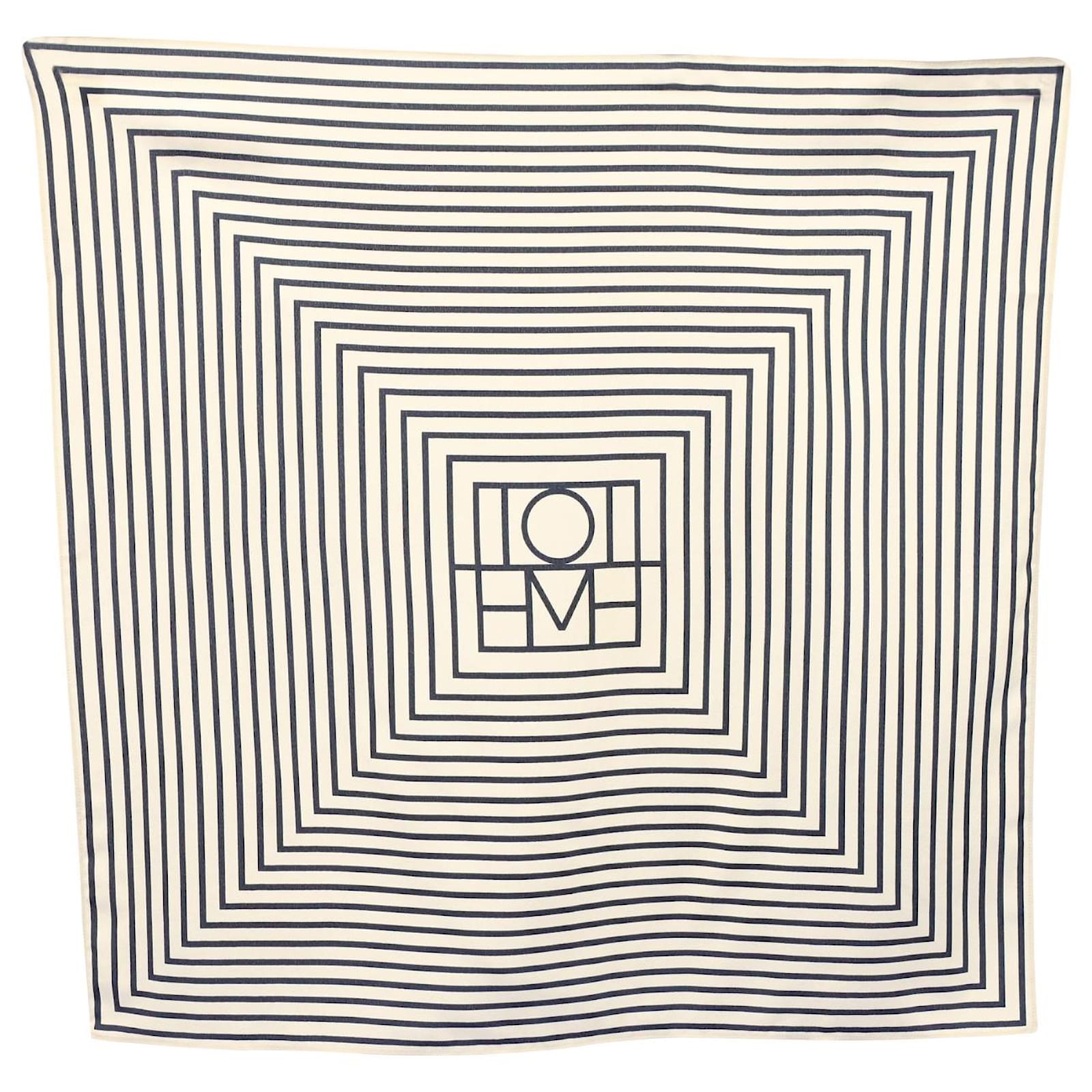 Monogram Wool And Silk Scarf in Brown - Toteme