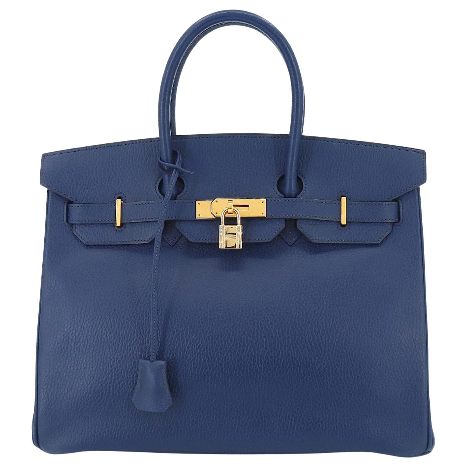 Hermès HERMES BIRKIN 35 Navy blue Leather ref.883287 - Joli Closet