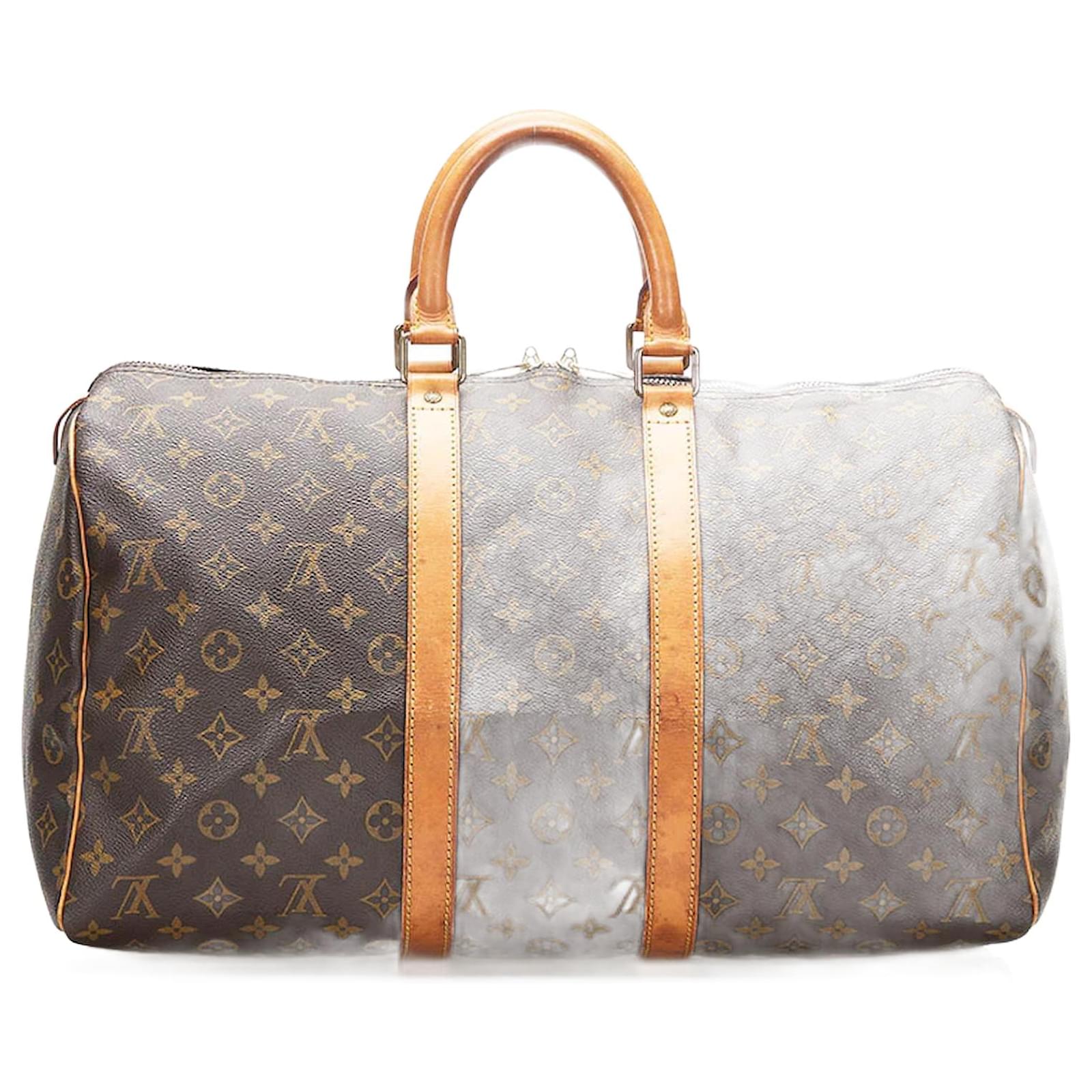 Louis Vuitton Monogram Keepall Duffle Bag 45 Brown