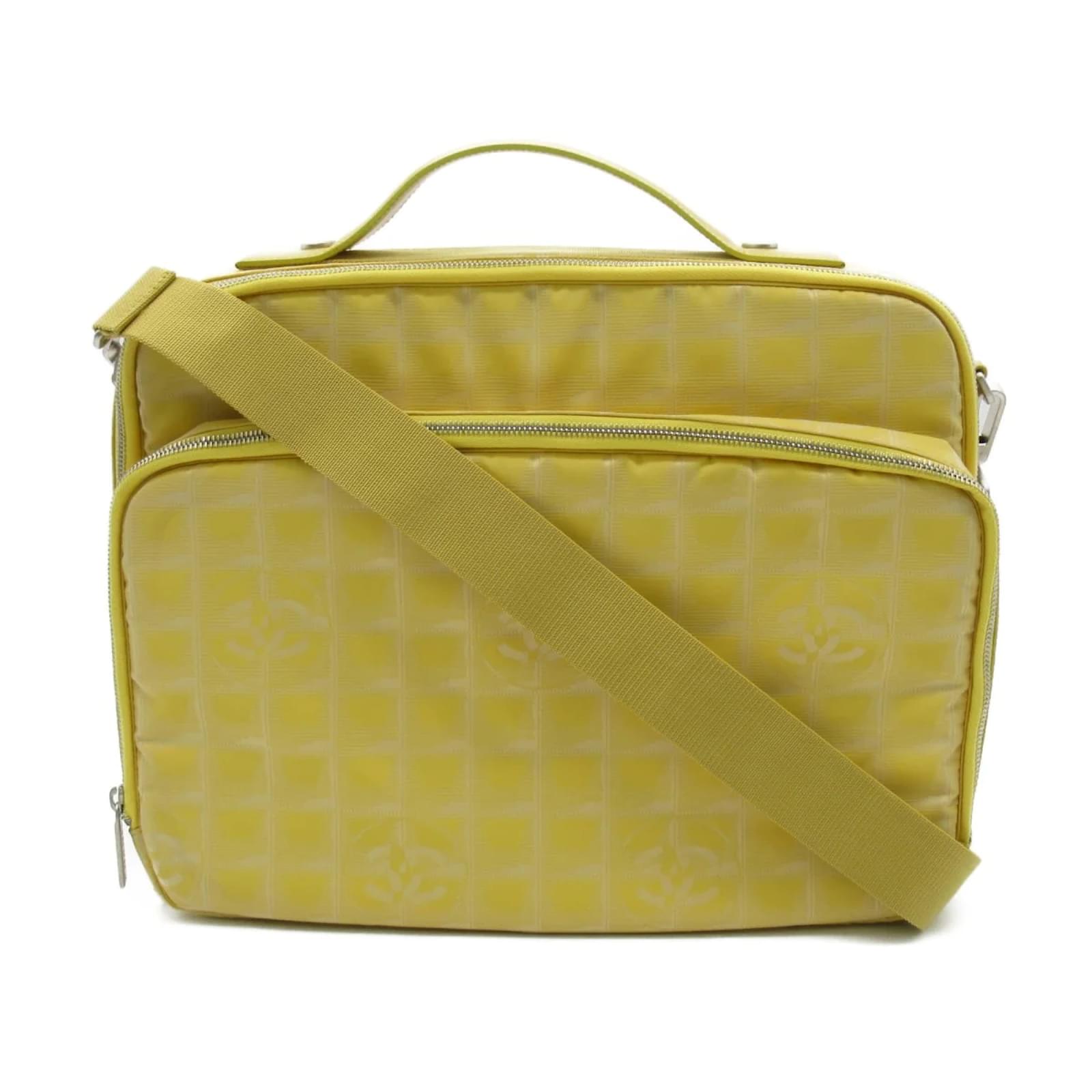 Chanel New Travel Line Nylon Crossbody Bag A15992 Yellow Cloth ref