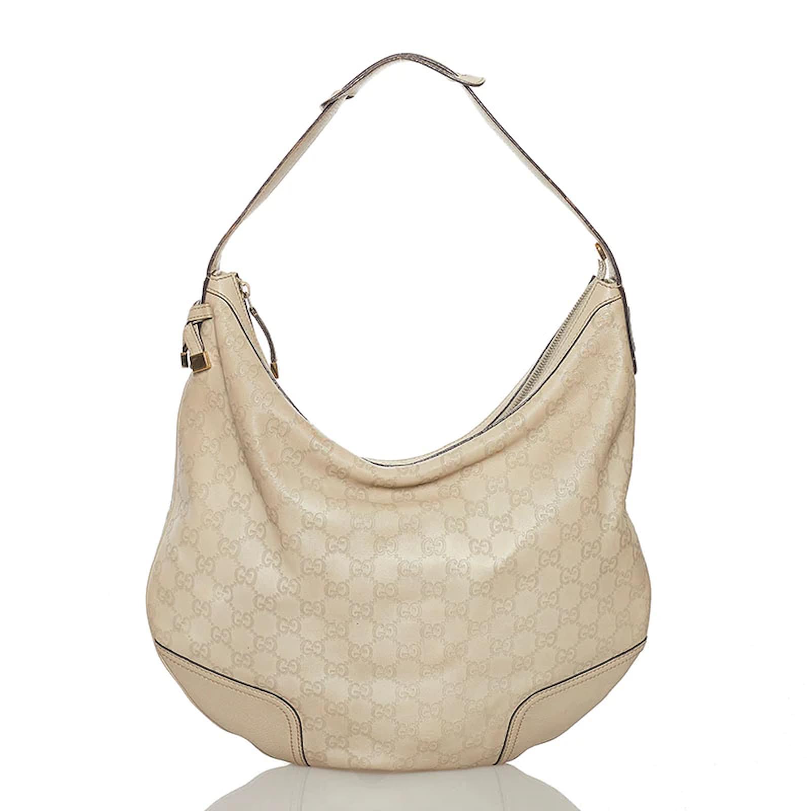 Gucci GG Signature Princy Shoulder Bag 162882 Beige Leather Ponystyle