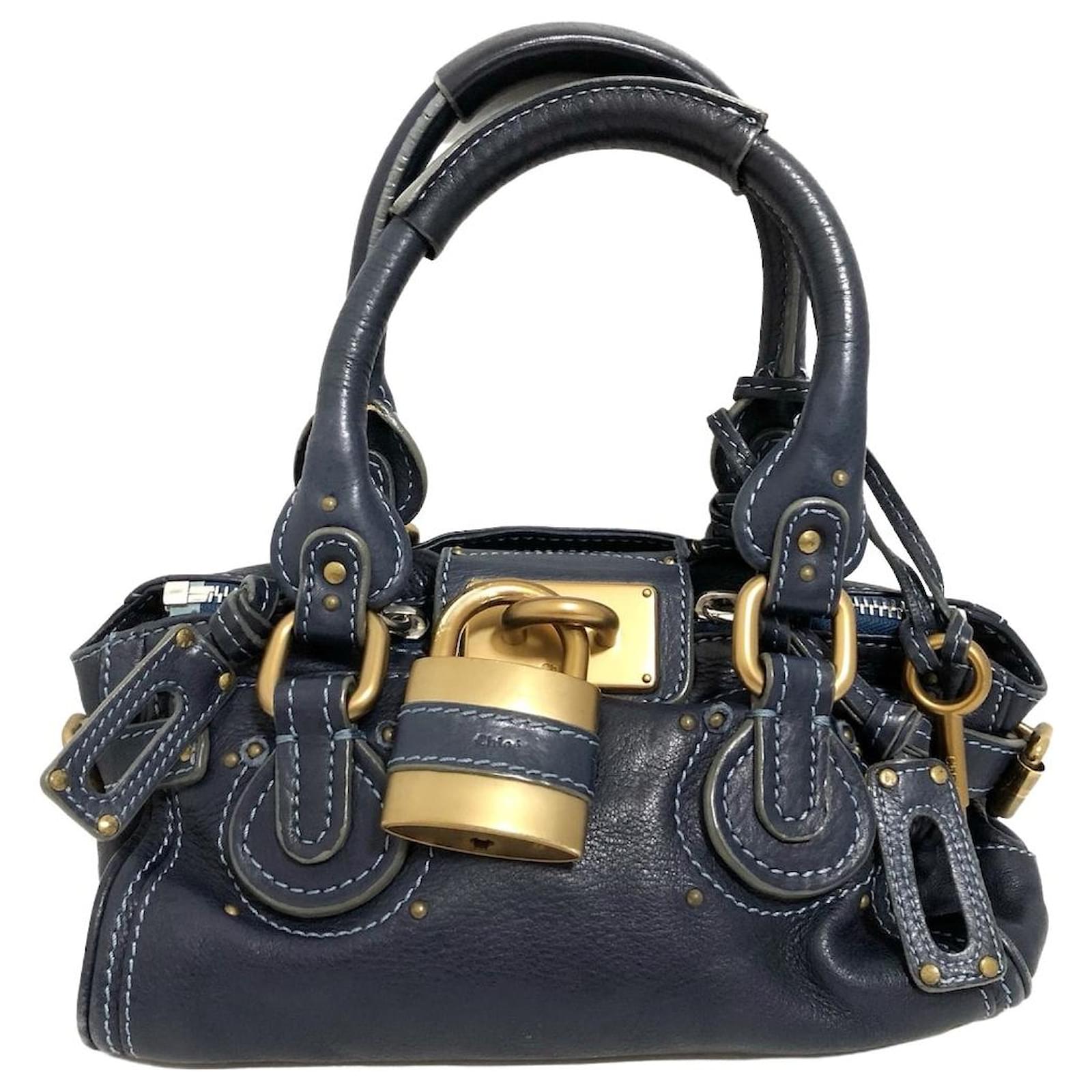 CHLOÉ PADDINGTON Navy blue Leather ref.884560 - Joli Closet