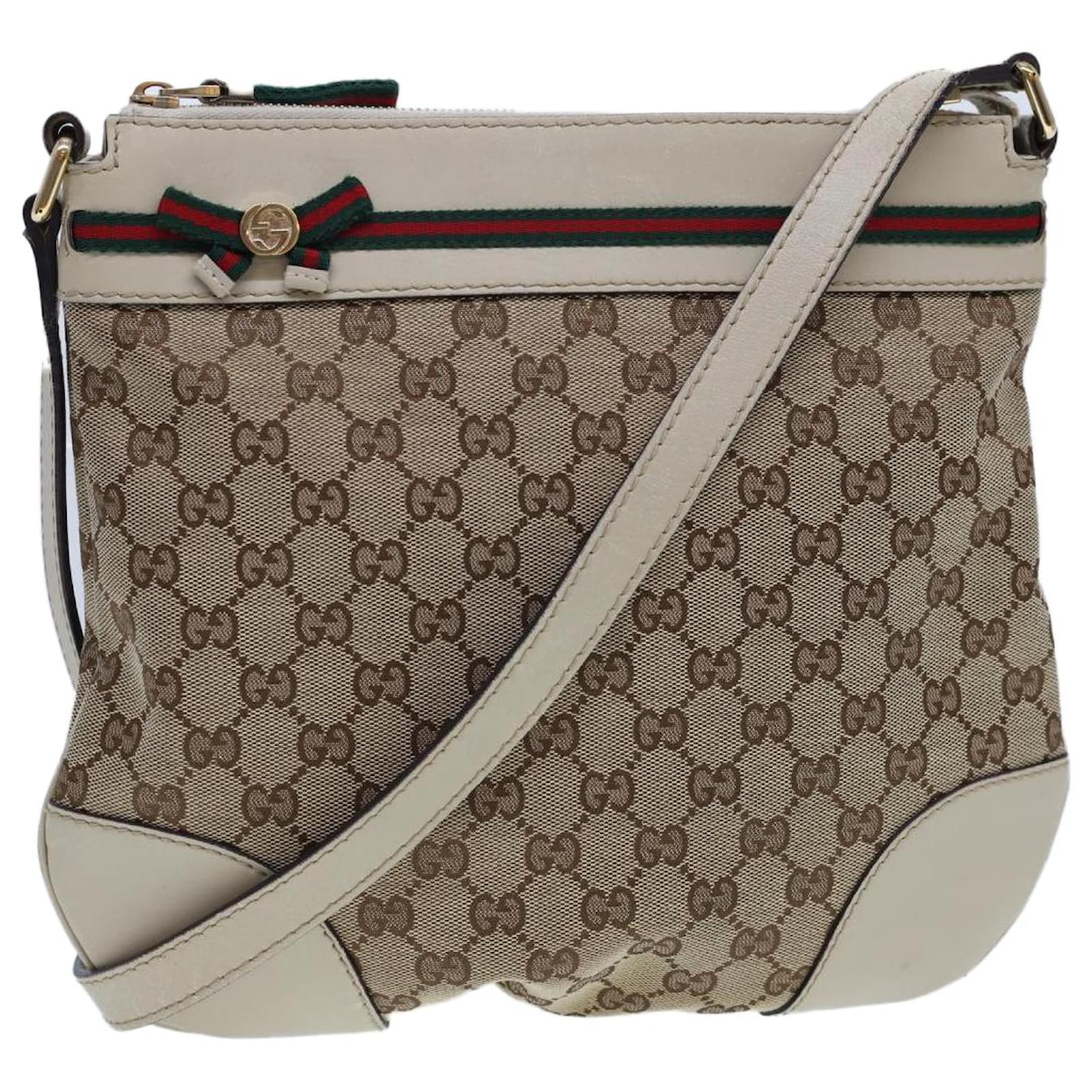 Auth GUCCI Web Sherry Line Shoulder / Crossbody 