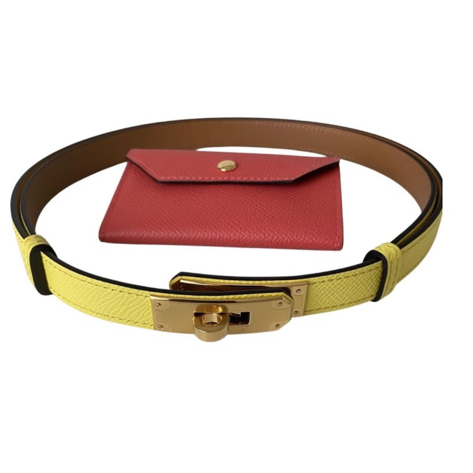 Kelly Hermès Belts Red Yellow Leather ref.885233 - Joli Closet