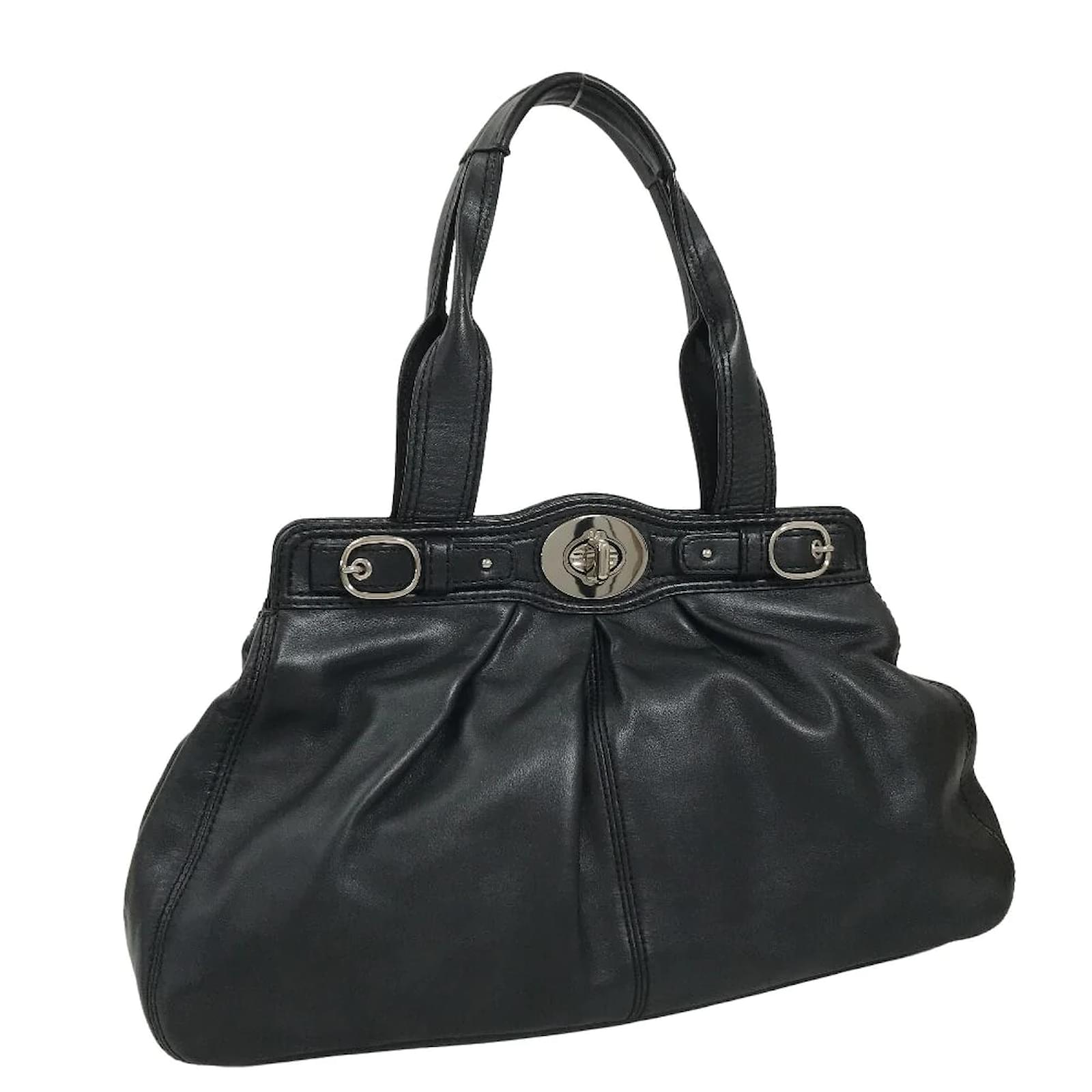 Coach Leather Garnet Handbag F13914 Black Pony-style calfskin ref