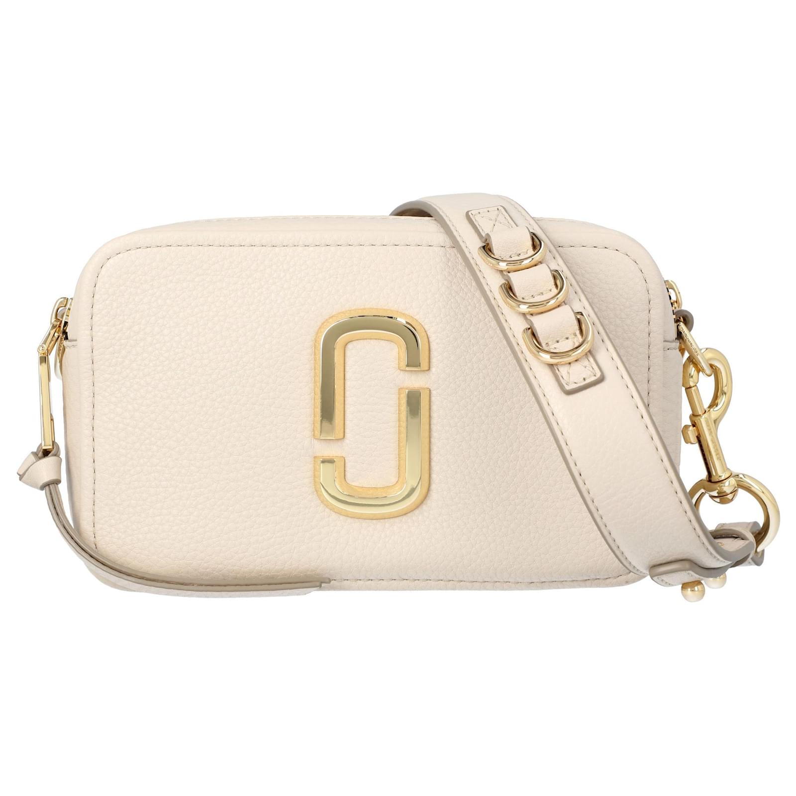 The Snapshot Leather Camera Bag in Beige - Marc Jacobs