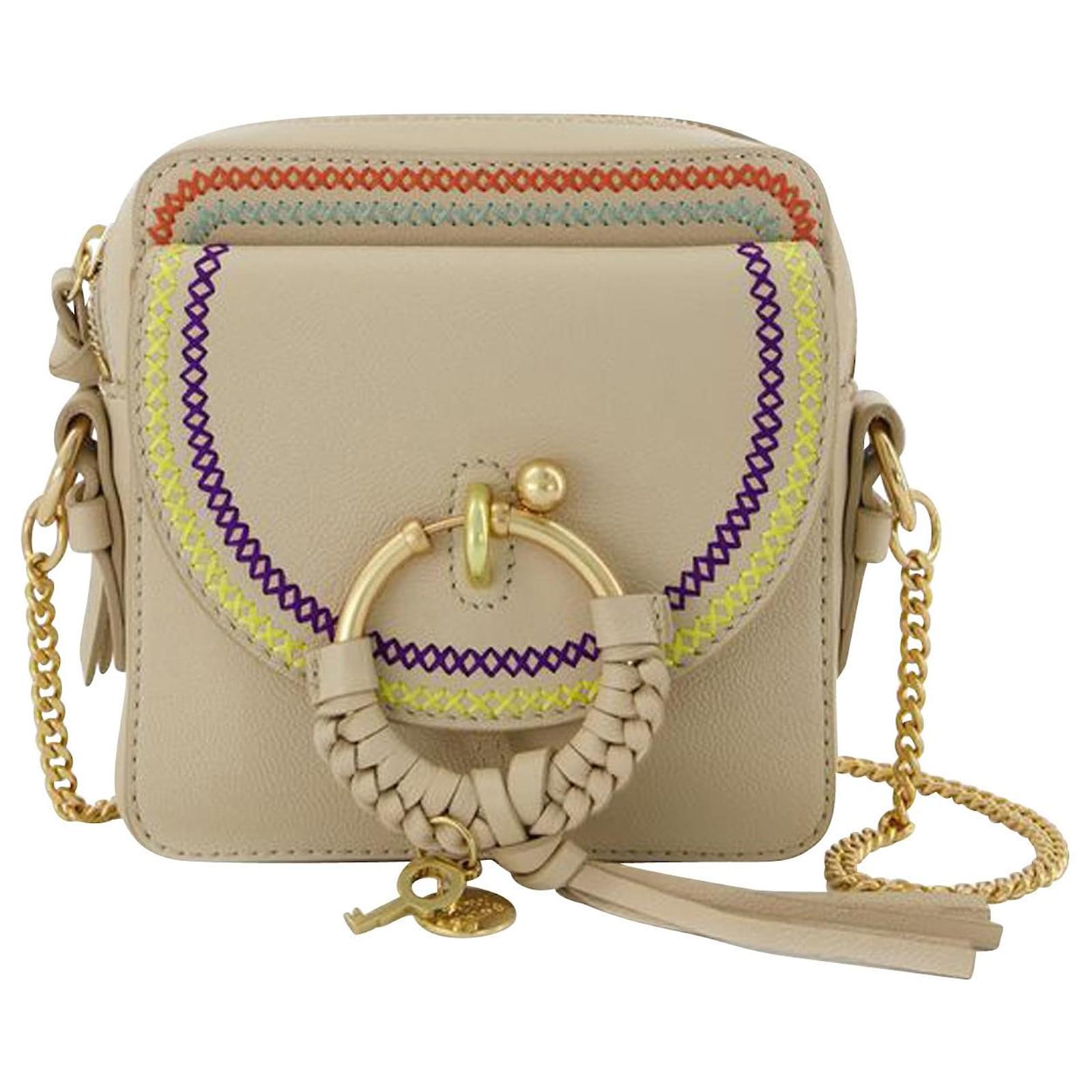 Joan Small Leather Shoulder Bag in Beige - See By Chloe