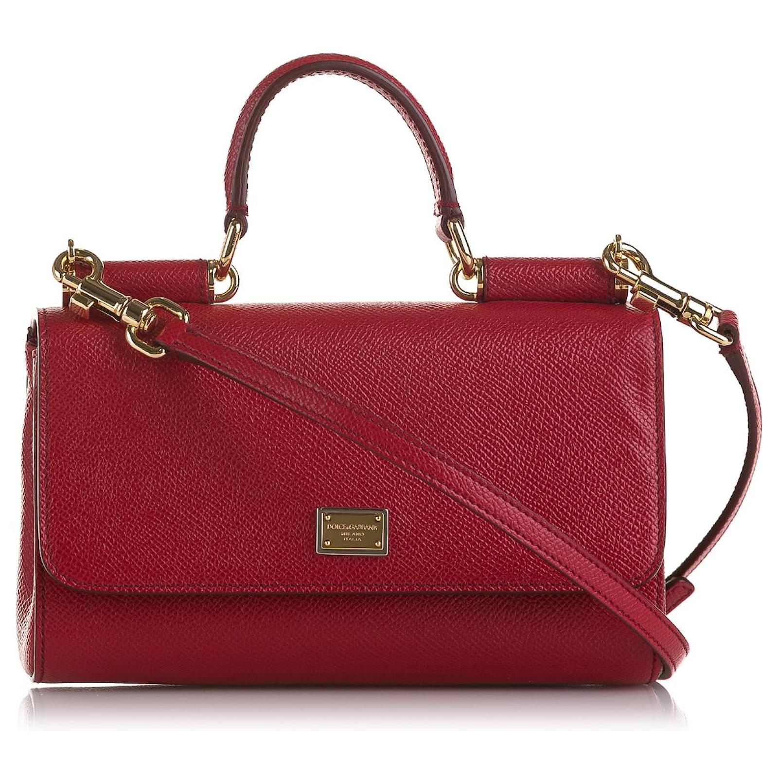 Dolce & Gabbana Dolce&Gabbana Red Miss Sicily Von Bag Leather Pony-style  calfskin ref.886044 - Joli Closet