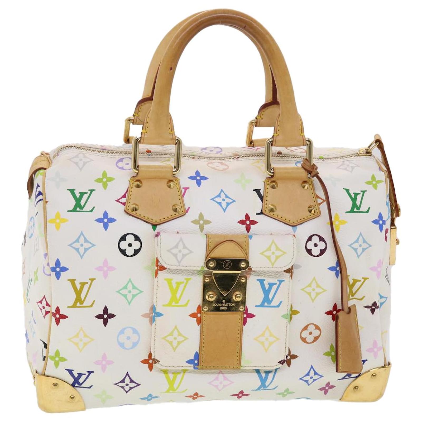 LOUIS VUITTON Monogramm Multicolor Speedy 30 Handtasche Weiß 