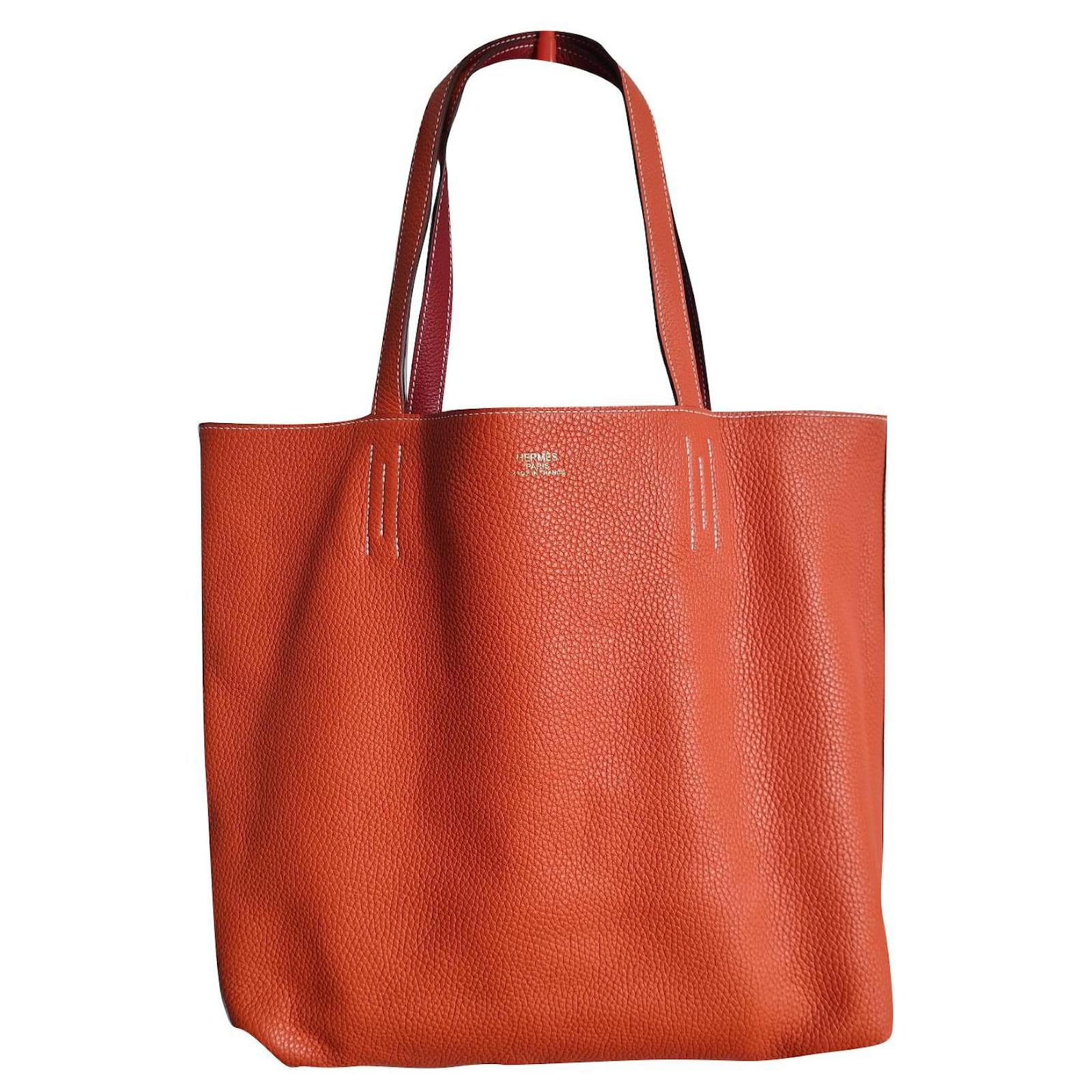 Hermès Hermes lined meaning Red Orange Leather ref.886599 - Joli Closet