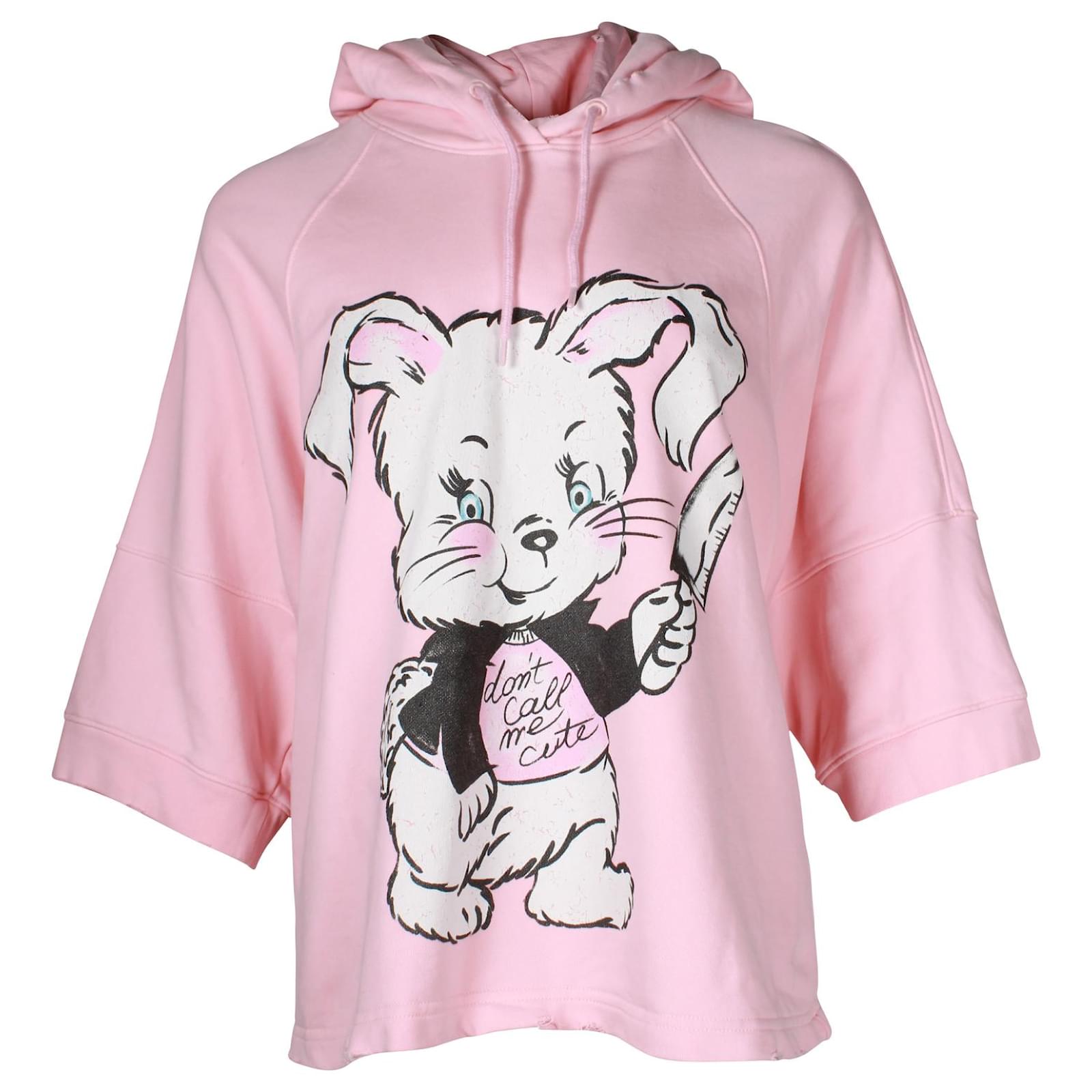 Moschino Couture Rabbit Graphic Hoodie in Pink Cotton ref.887257 Joli Closet