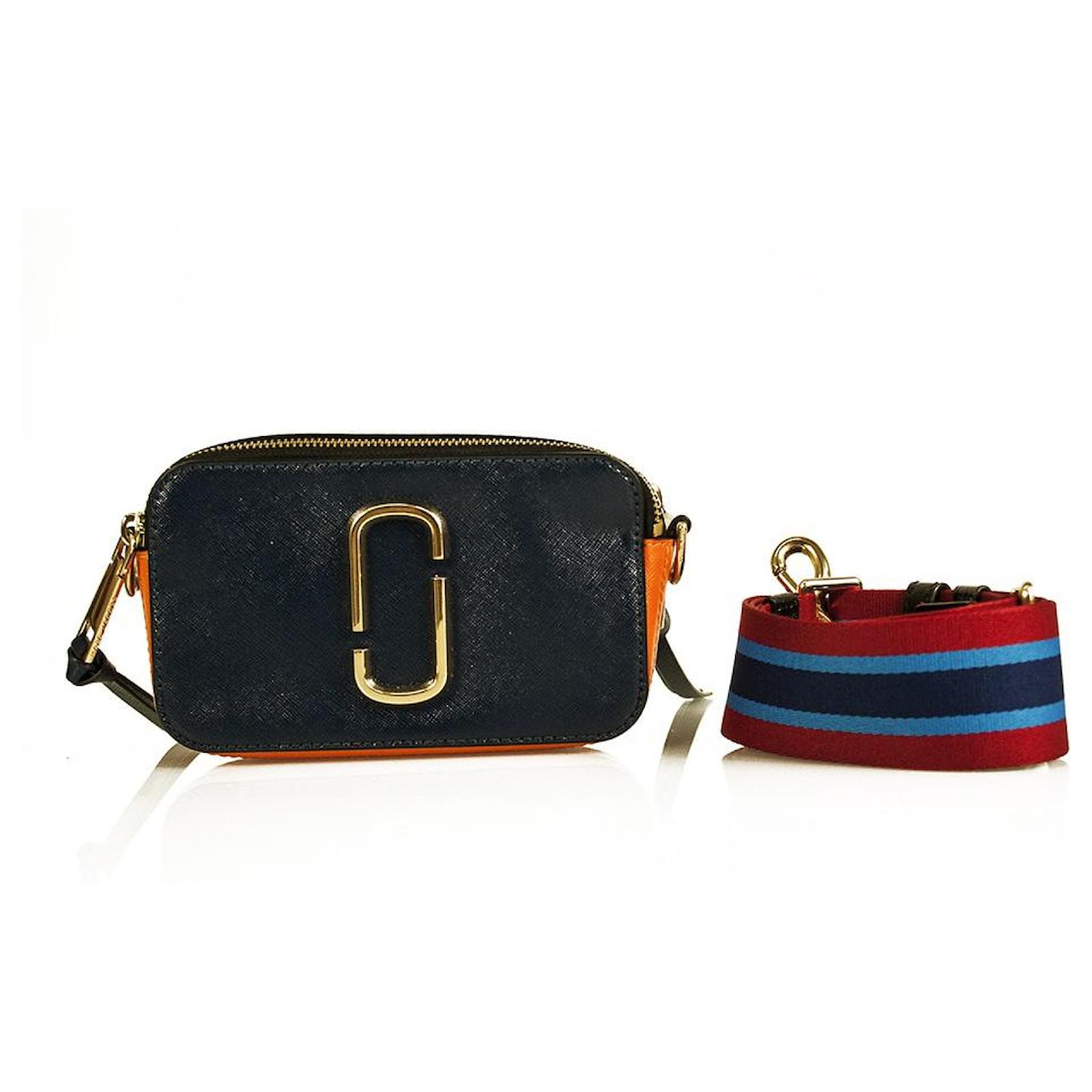 Mark Jacobs The Color-Block Snapshot Leather Zipper Crossbody Bag Handbag