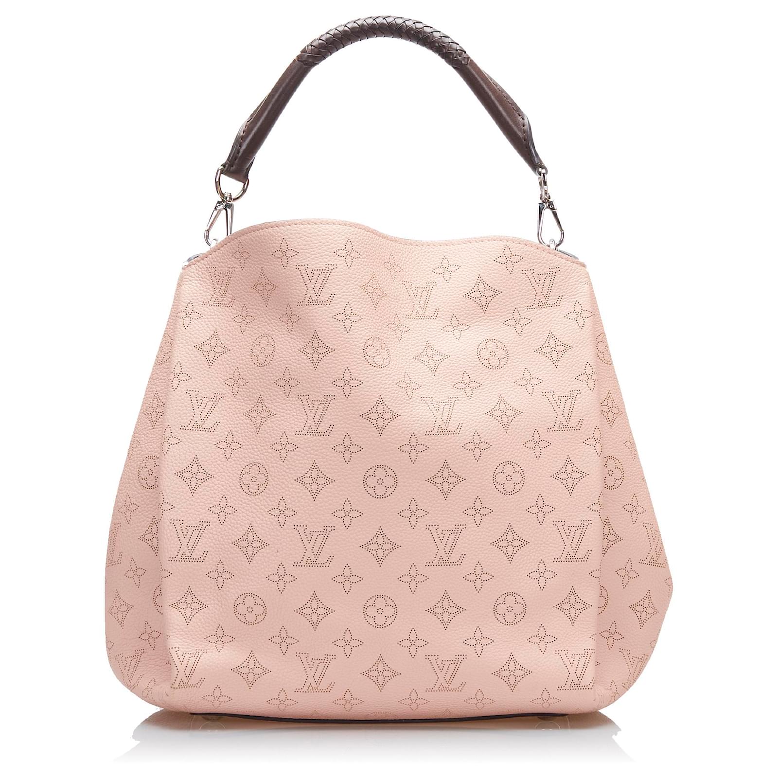 Louis Vuitton Babylone Mahina Calfskin Leather Satchel Bag Pink
