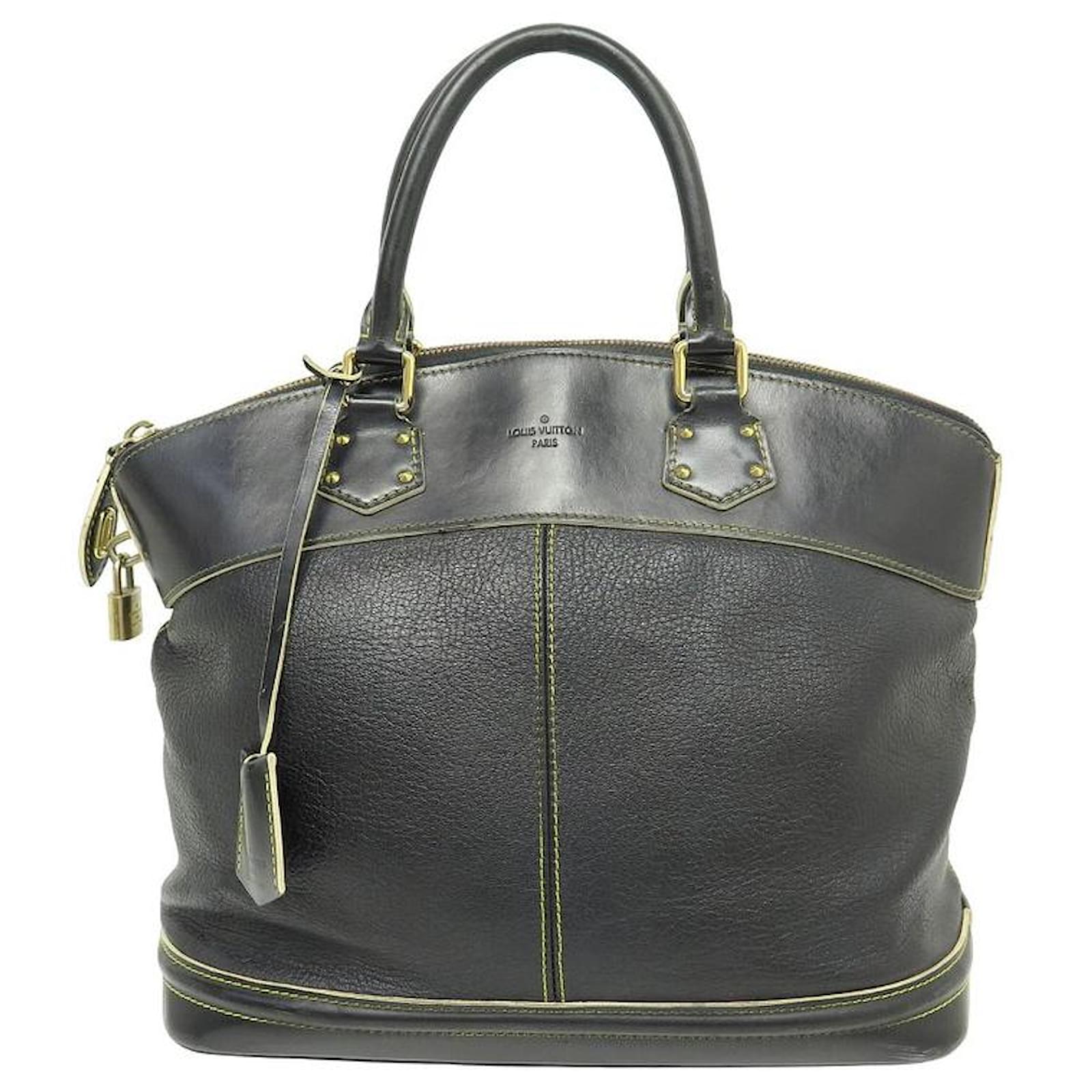 Louis Vuitton Suhali Lockit Handbag Leather MM Black