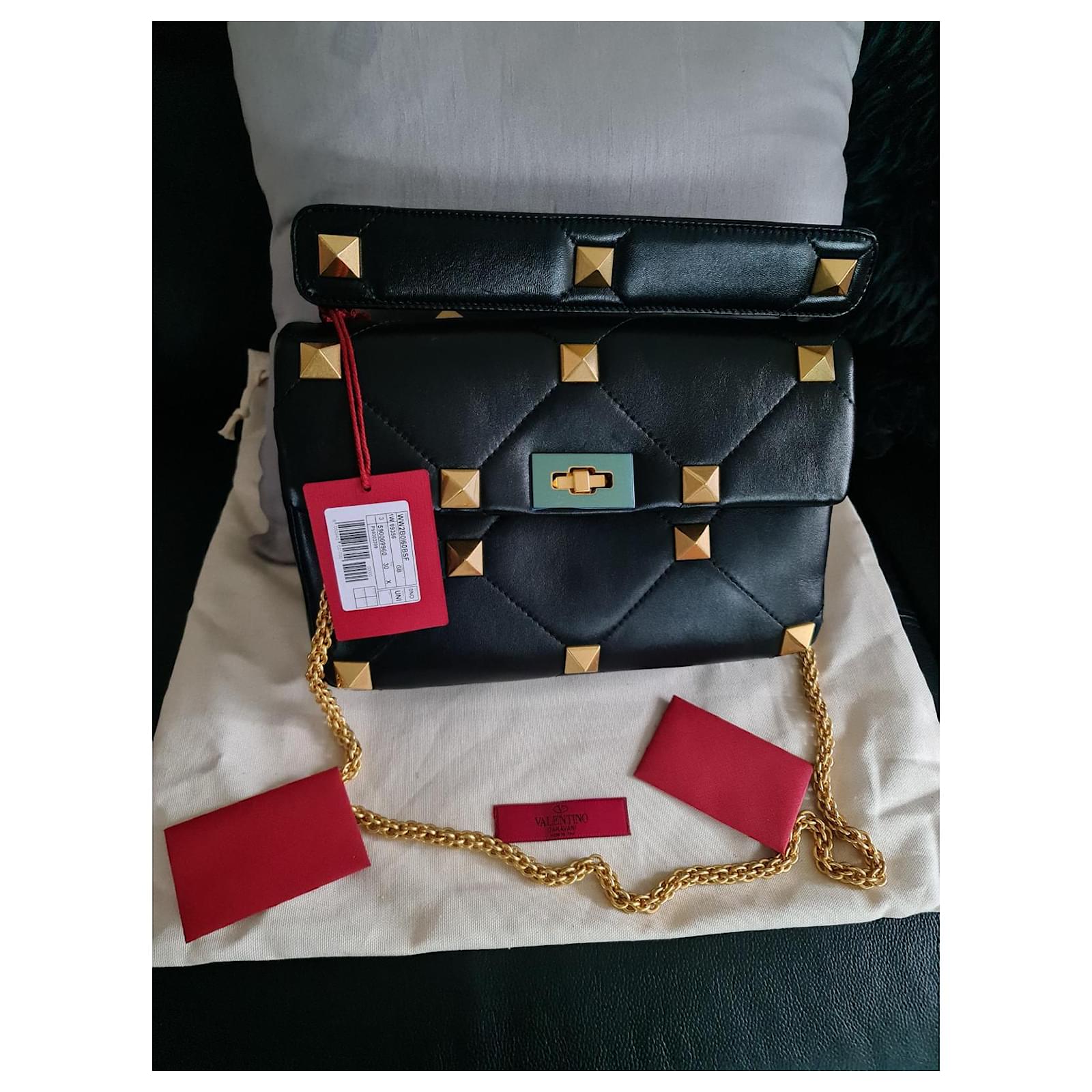 Valentino, Bags, Valentino Garavani Medium Rockstud Bag In Dark Red  Grainy Calfskin Leath