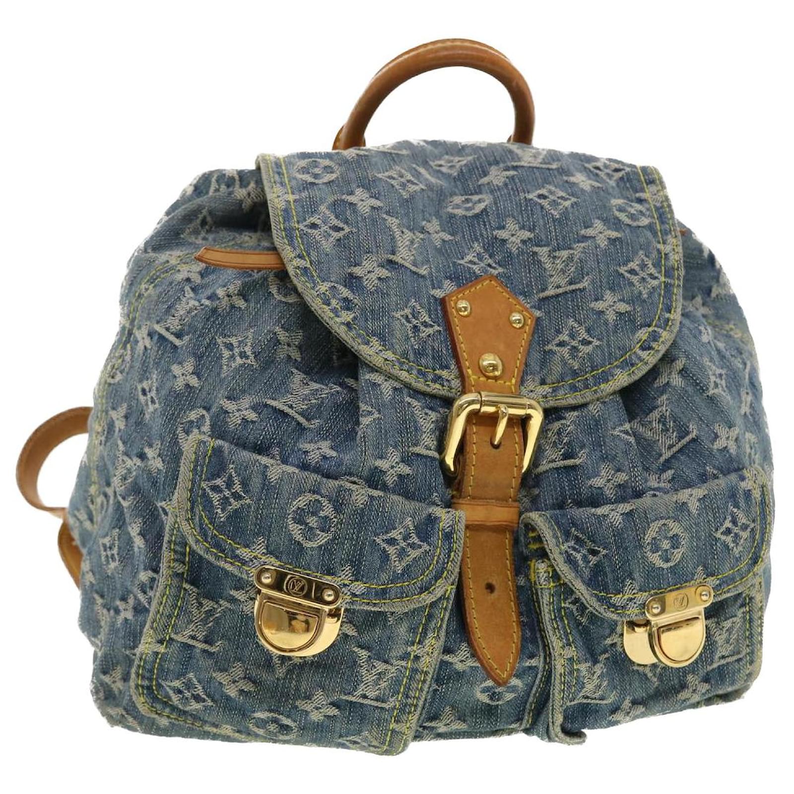 Backpack Louis Vuitton Blue in Denim - Jeans - 31913700
