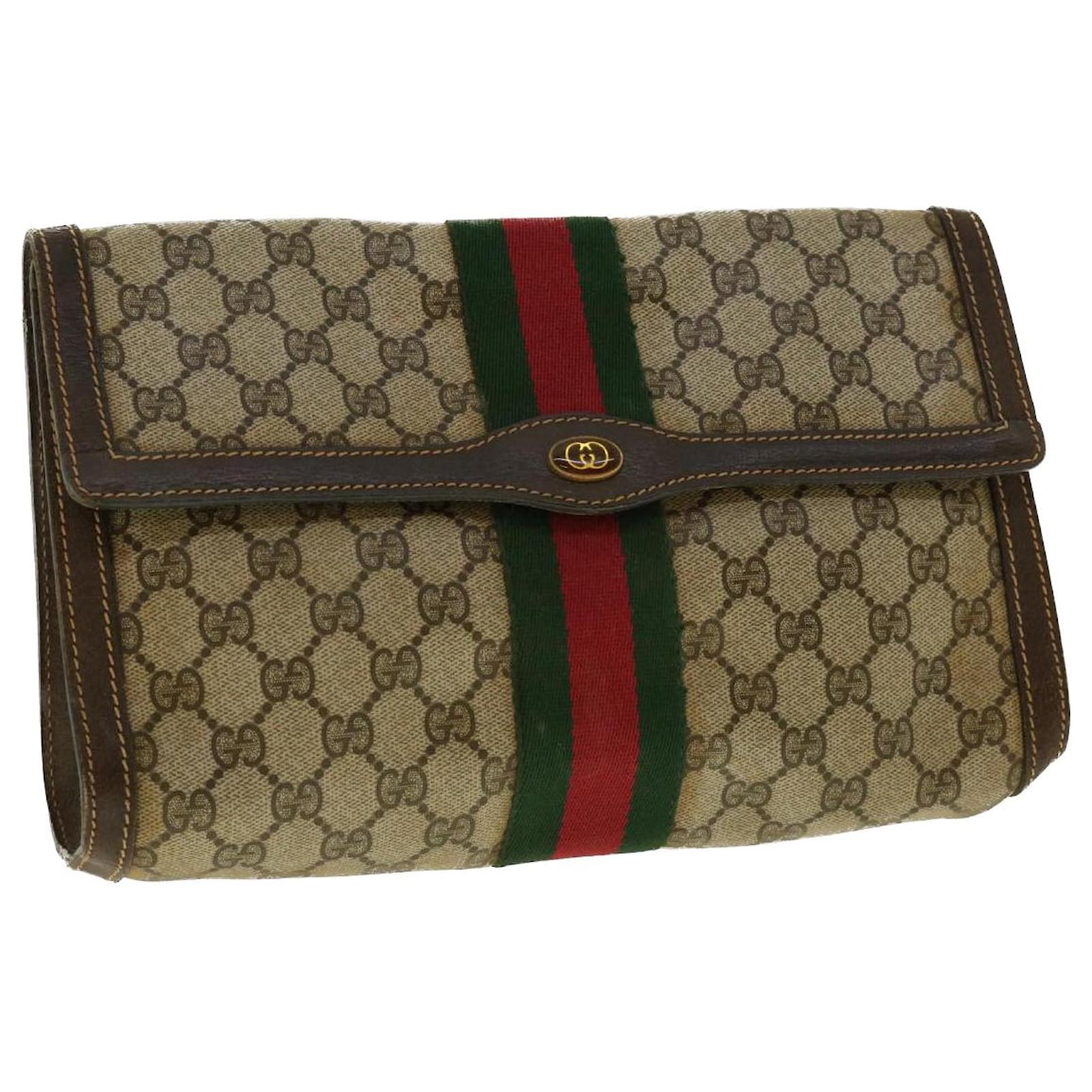 Gucci Vintage Gucci Parfums GG Supreme Canvas Clutch Bag