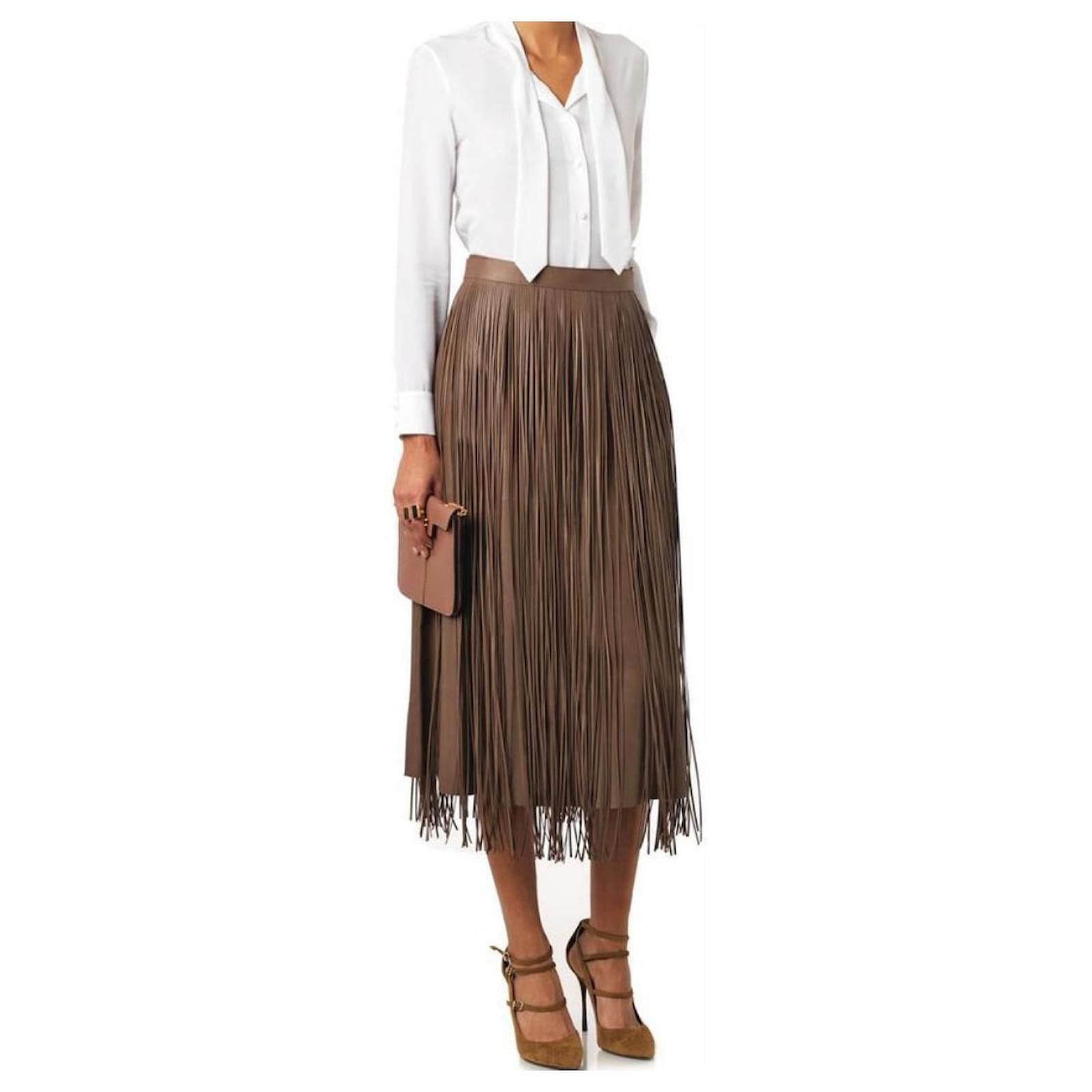 Valentino pleated leather outlet skirt