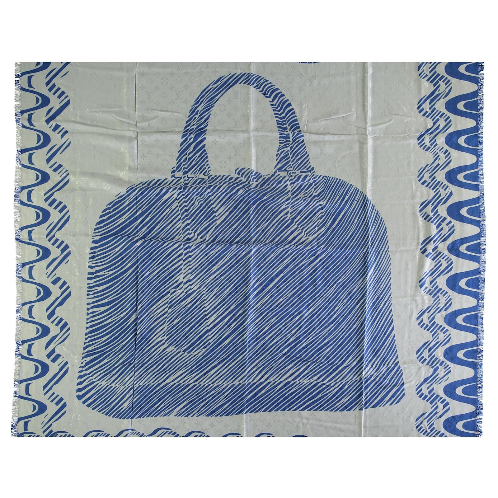 Louis Vuitton Blue and White Alma Print Scarf Multiple colors Silk