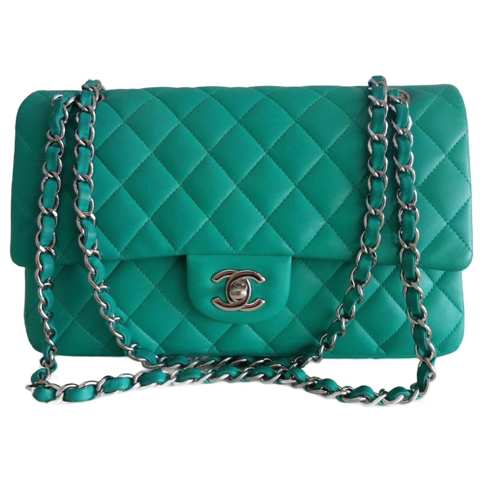 CHANEL, Bags, Chanel Classic Sweet Heart Flap Green Caviar Medium