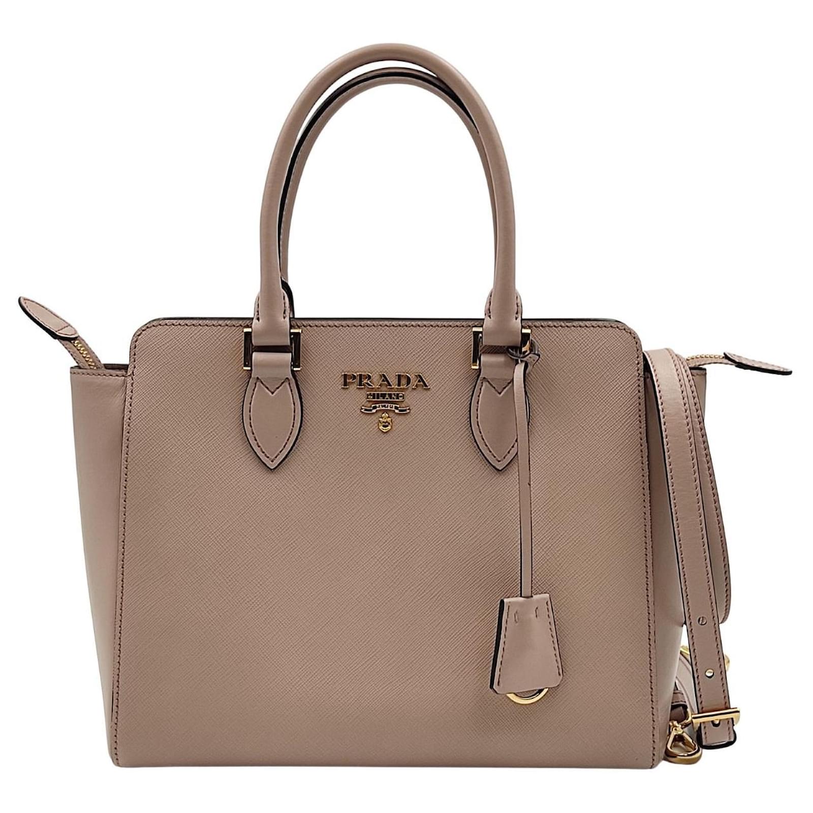 Prada Panier Saffiano Leather Small Bag, Pink, One Size