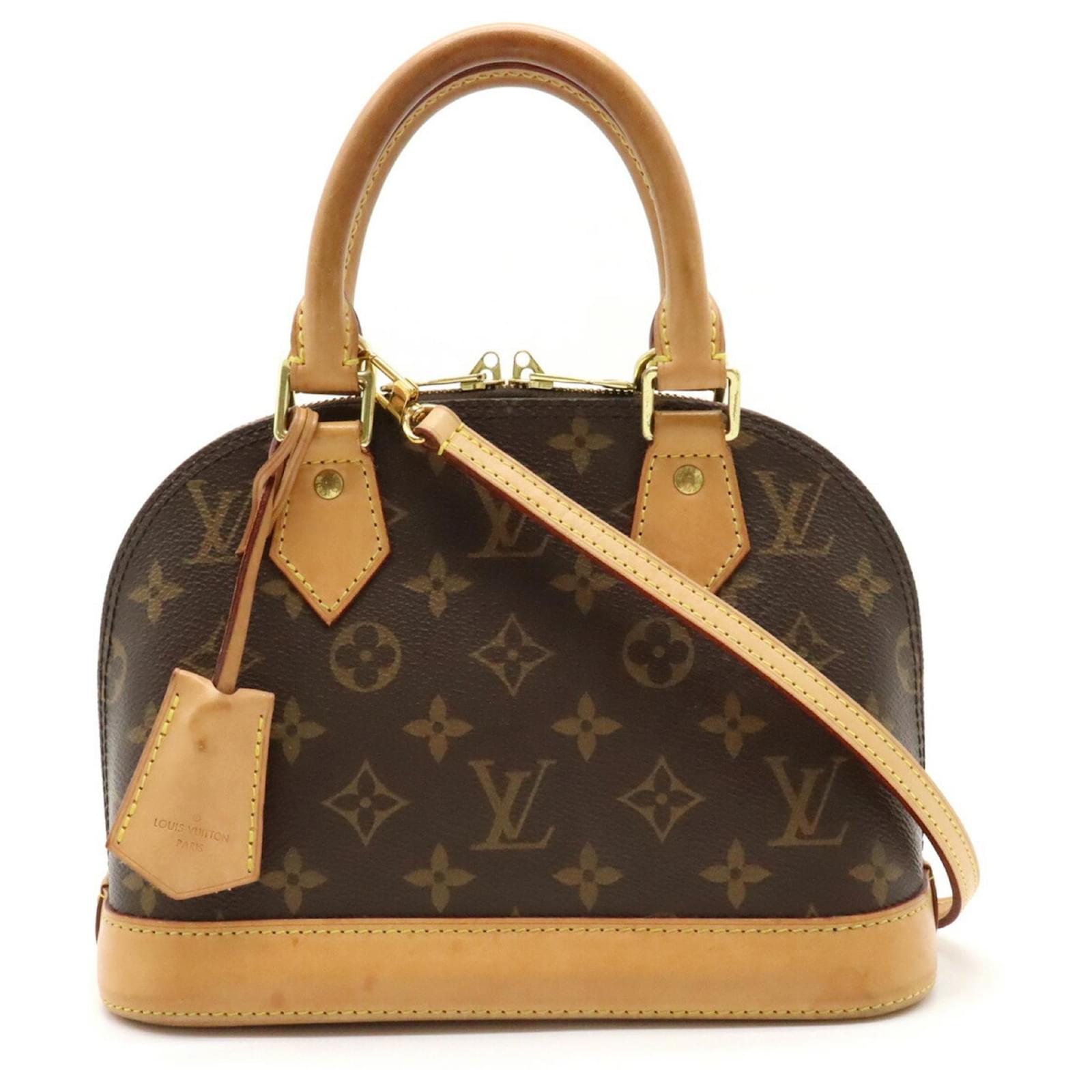 Alma bb leather crossbody bag Louis Vuitton Brown in Leather