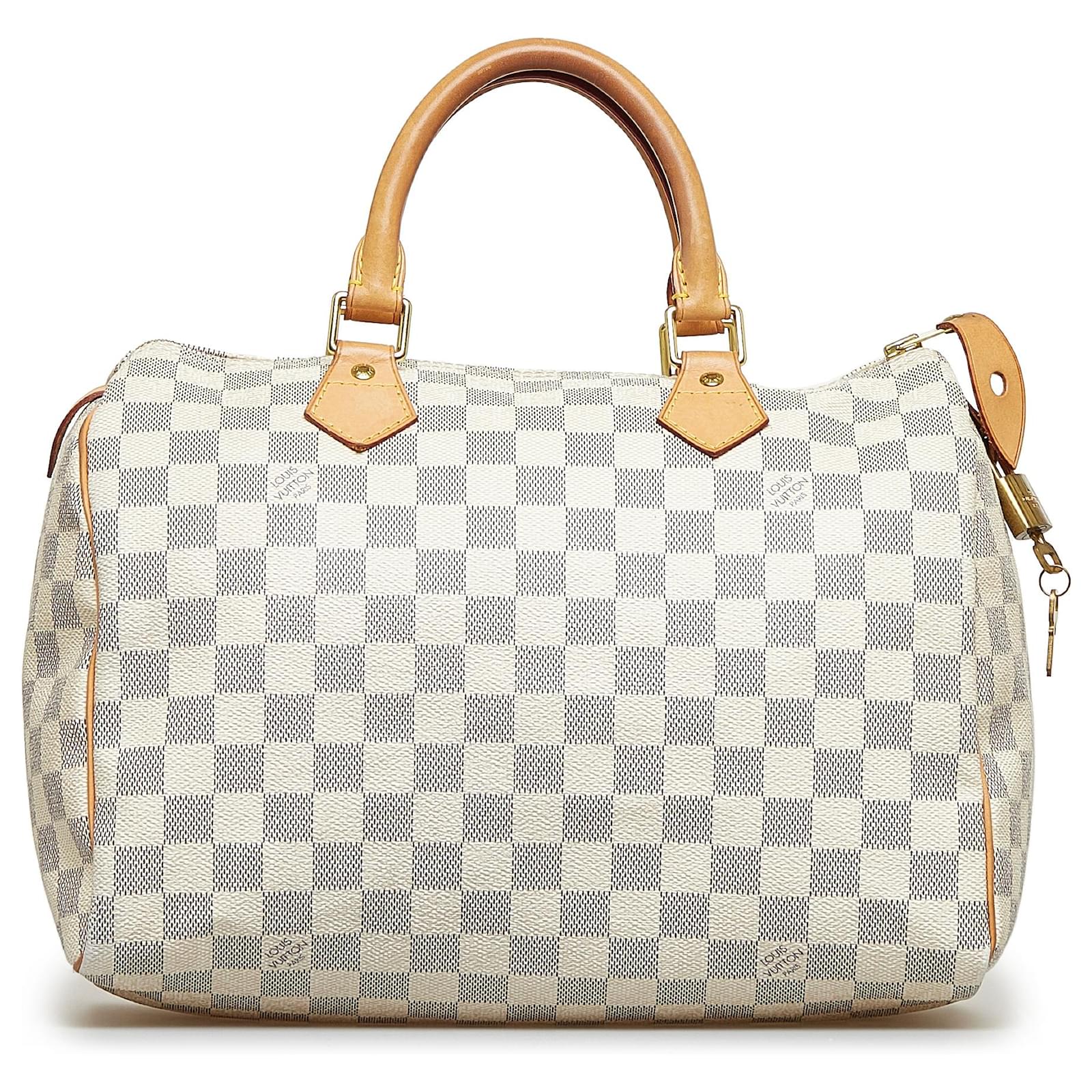 Louis Vuitton White Damier Azur Speedy 30 Cloth ref.893496 - Joli Closet