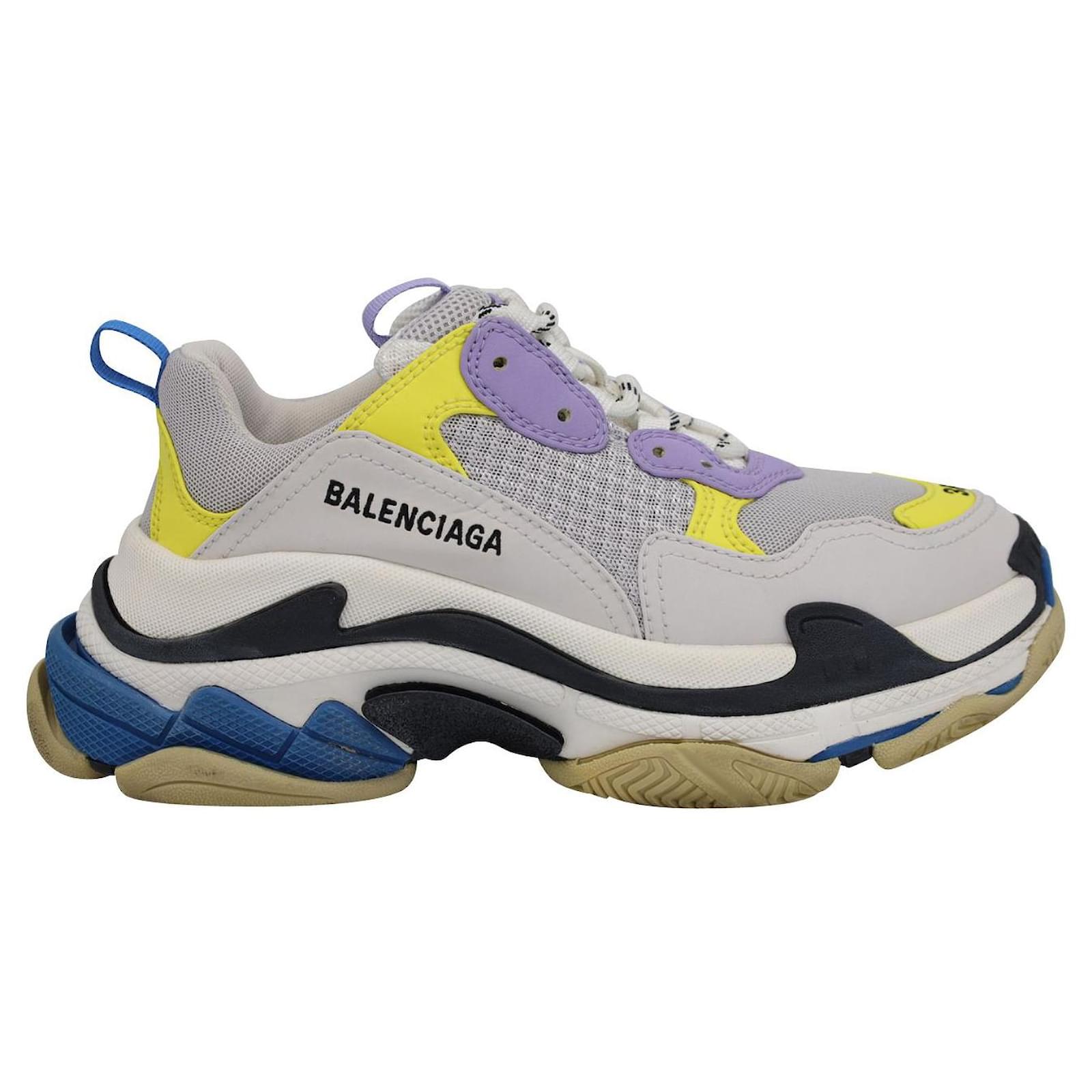 Balenciaga Triple S Sneakers In White, And Yellow Knit And Leather Multiple colors ref.893593 - Joli Closet