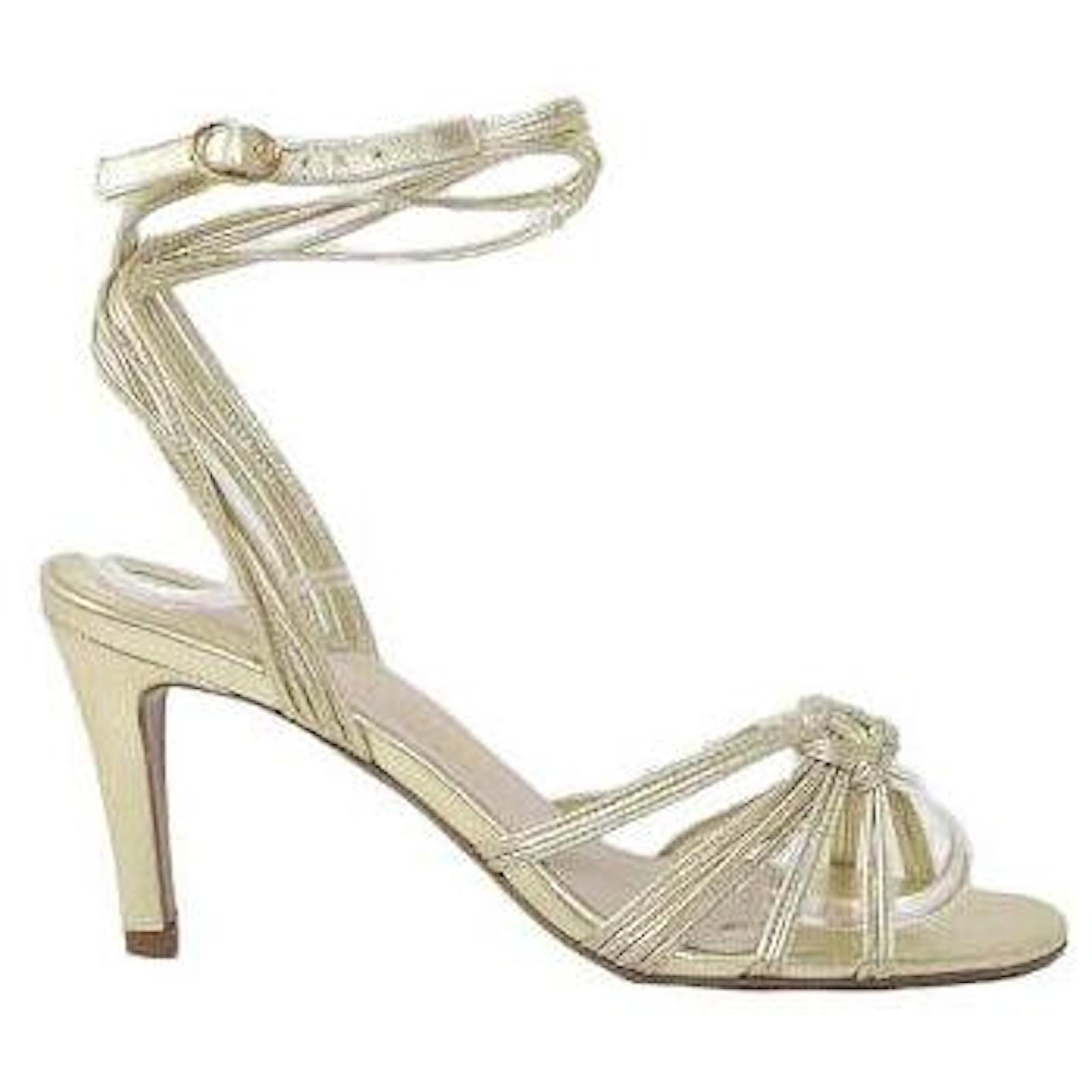 Rouje sandals 38 Golden Leather ref.893950 Joli Closet