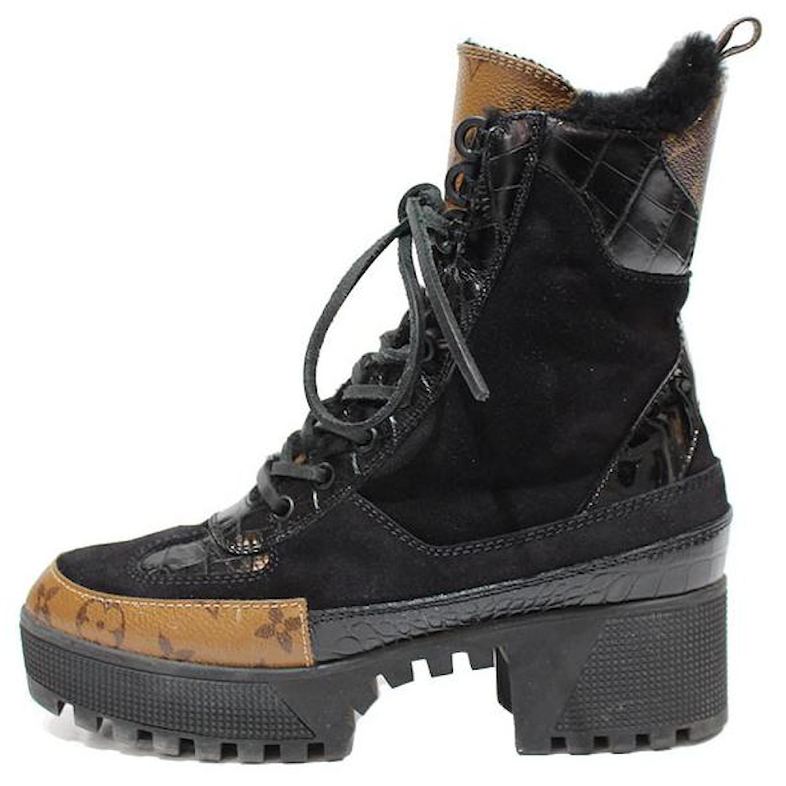 Louis Vuitton Leather Combat Boots It 37 | 7