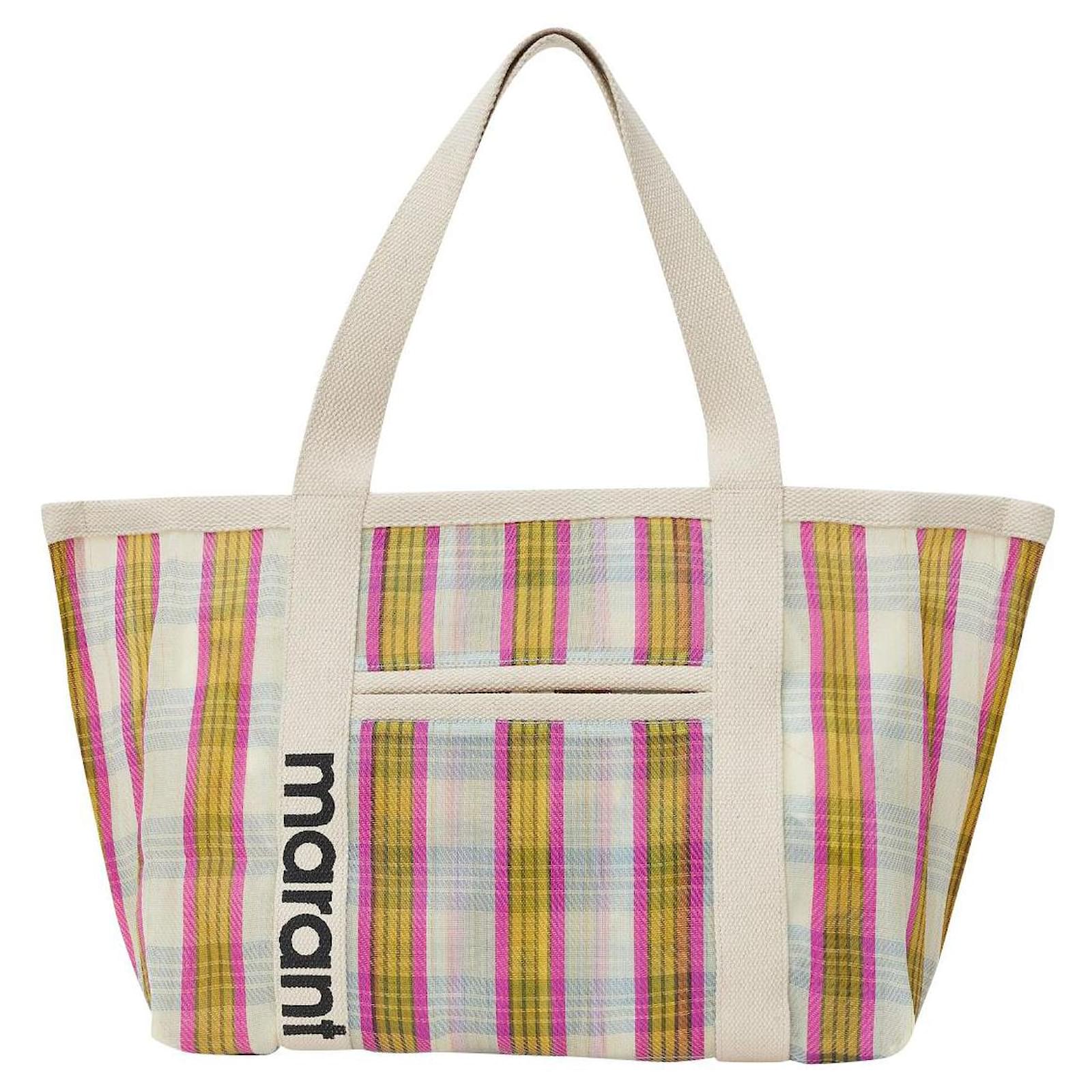 ショルダーバッグ・ポシェット Isabel Marant WADEN STRIPED NYLON TOTE BAG ORANGE MULTI-COLO Isabel Marant Darwen striped tote bag Isabel Marant