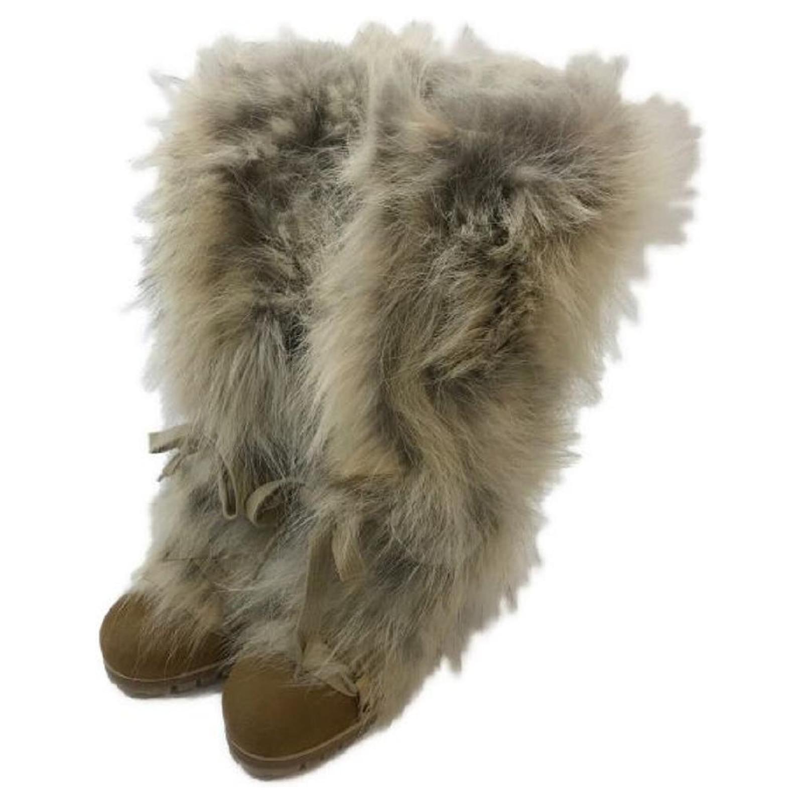 Chloé ****Chloe Coyote Fur Boots Beige ref.894369 - Joli Closet