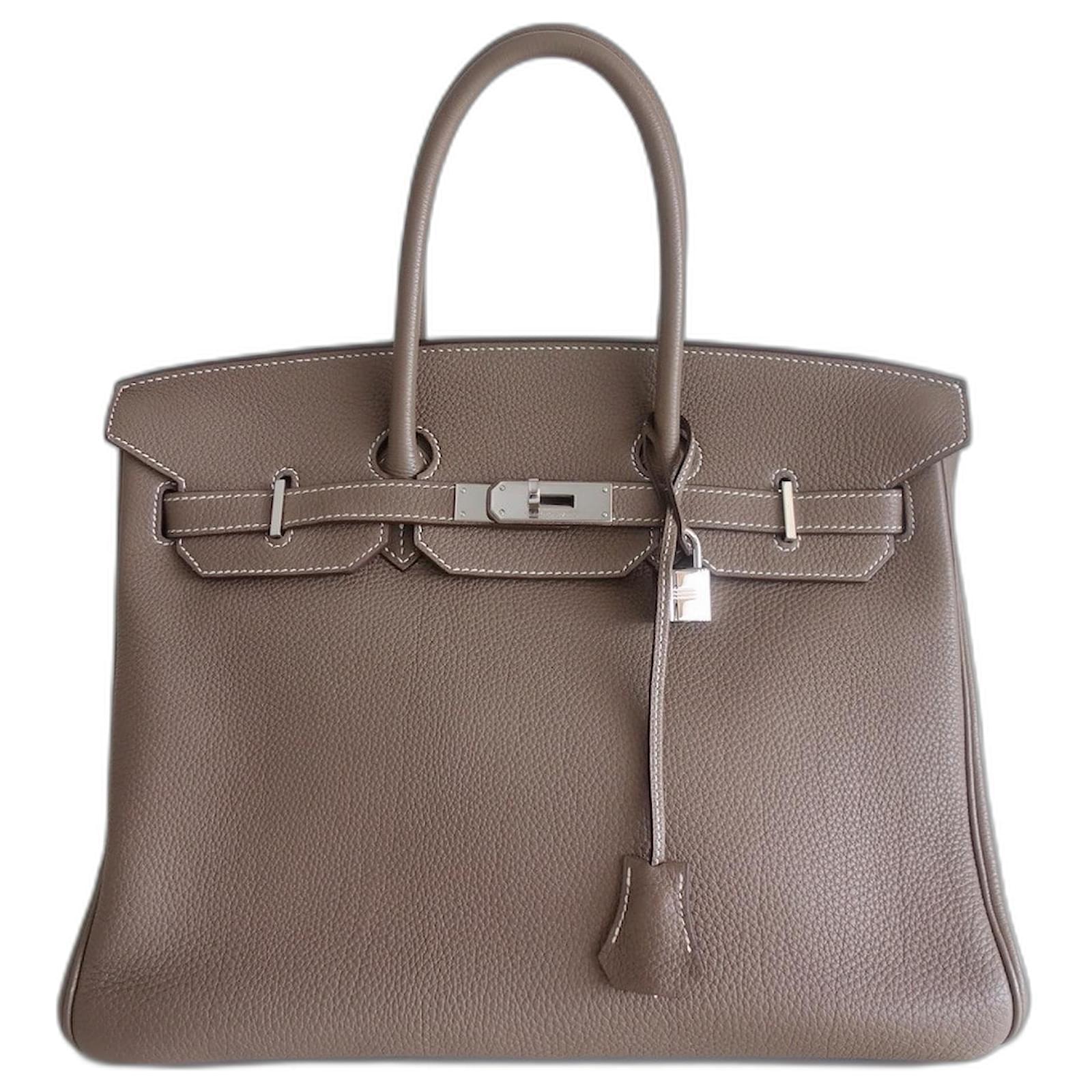 Hermès HERMES BIRKIN BAG 35 etoupe Grey Leather ref.894691 - Joli Closet