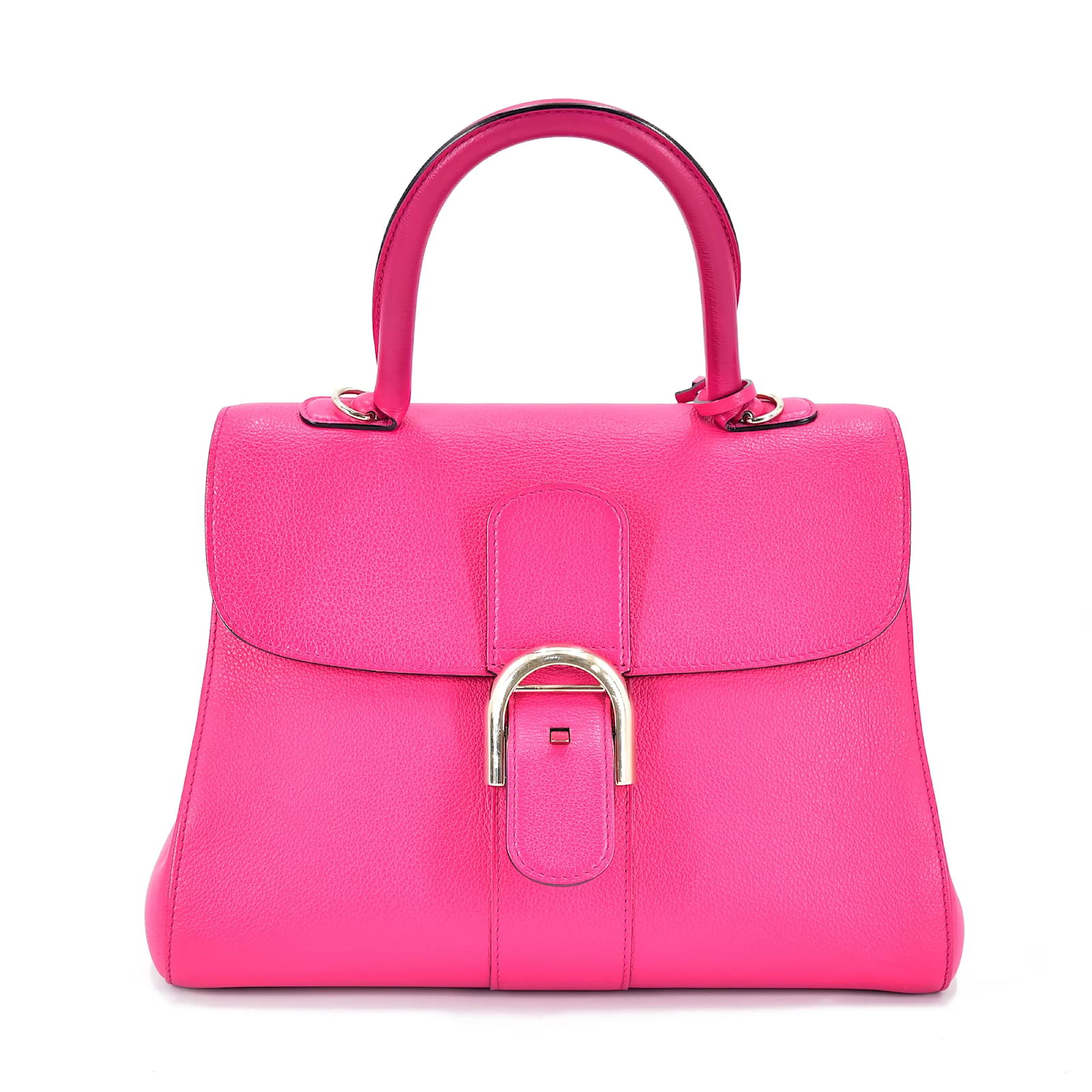 Delvaux Leather Brillant MM Bag Pink Pony-style calfskin ref