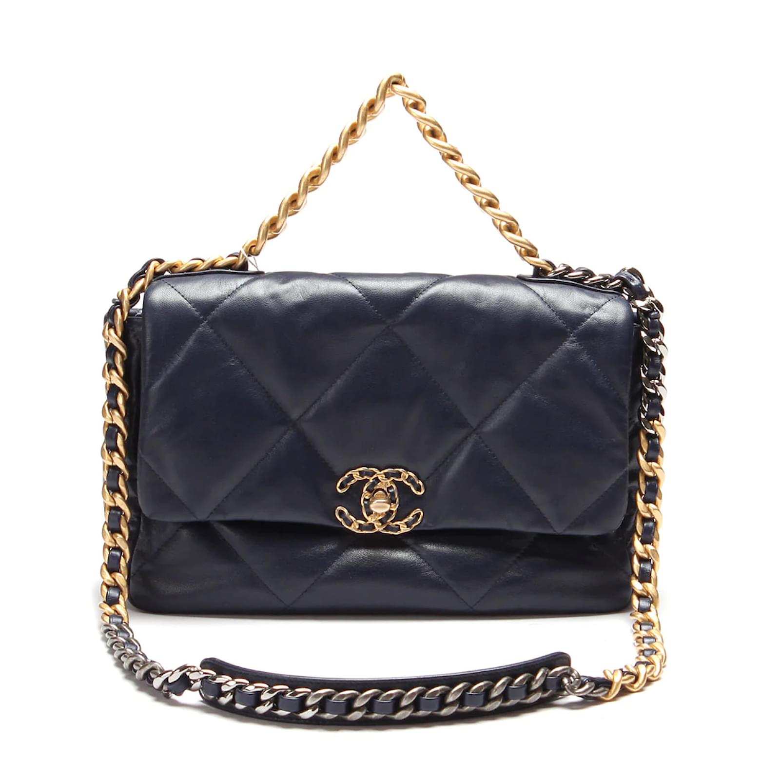 Chanel zc/Chanel 19 bag Msize lambskin with purplish color