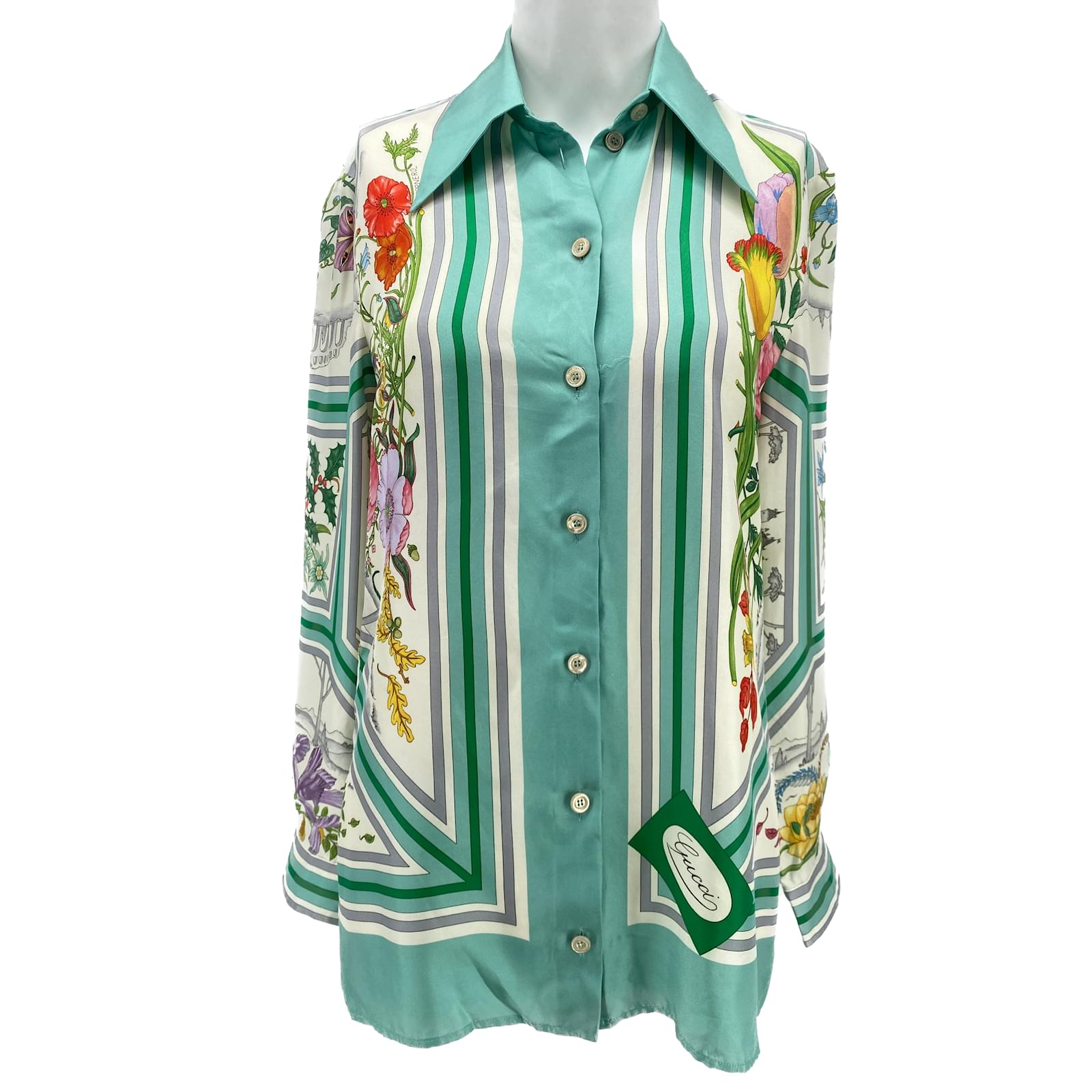 GUCCI Tops T.IT 44 silk Green ref.895907 - Joli Closet