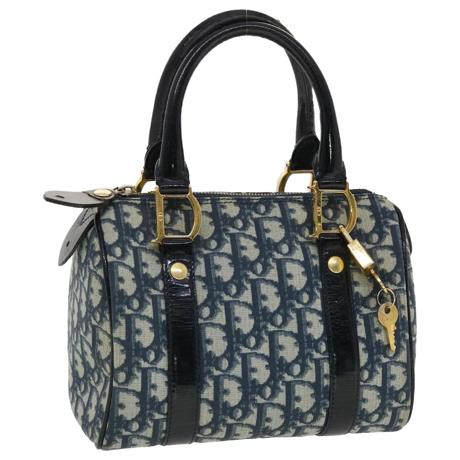 Christian Dior Trotter Canvas Mini Boston Bag PVC Leather