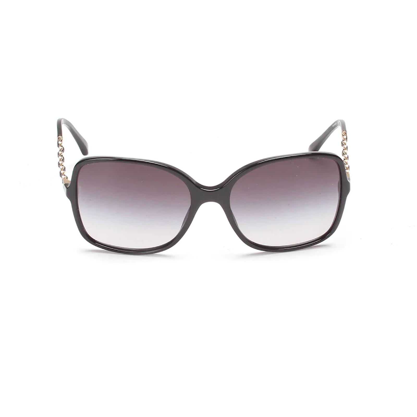 Chanel Square Chain Sunglasses Black Plastic Resin ref.896821 - Joli Closet