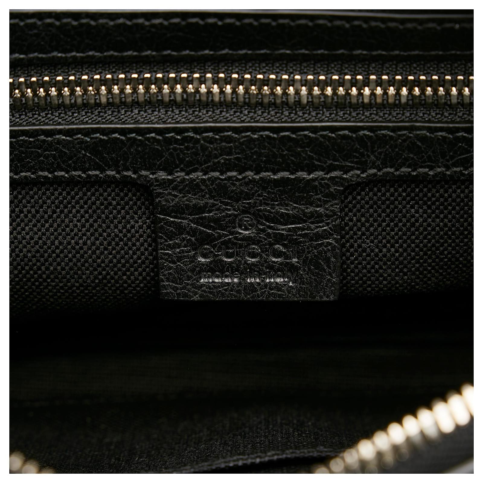 Gucci GG Logo Belt Bag in Black Leather 598080