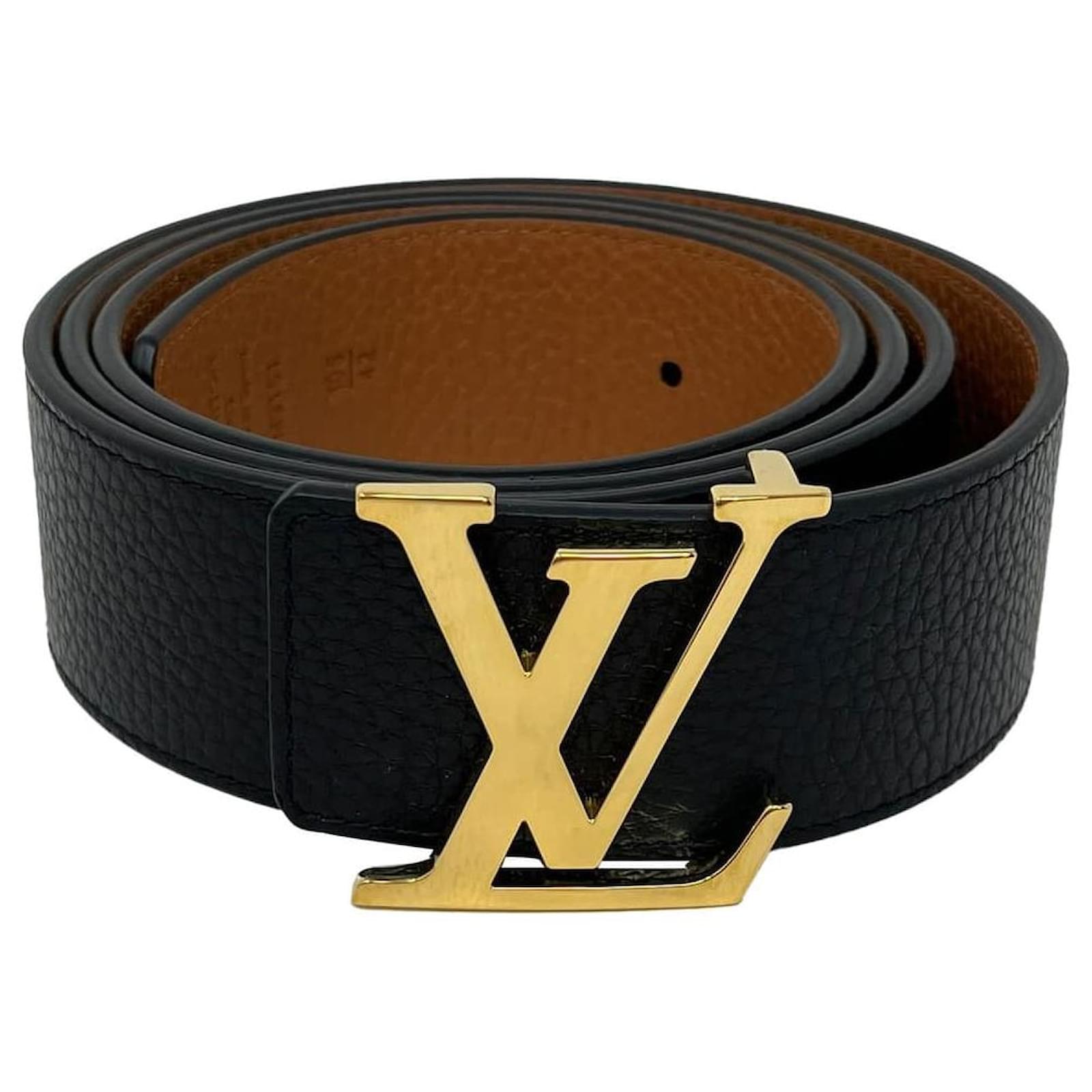 Cinturón reversible Louis Vuitton LV Initiales en piel negra Negro